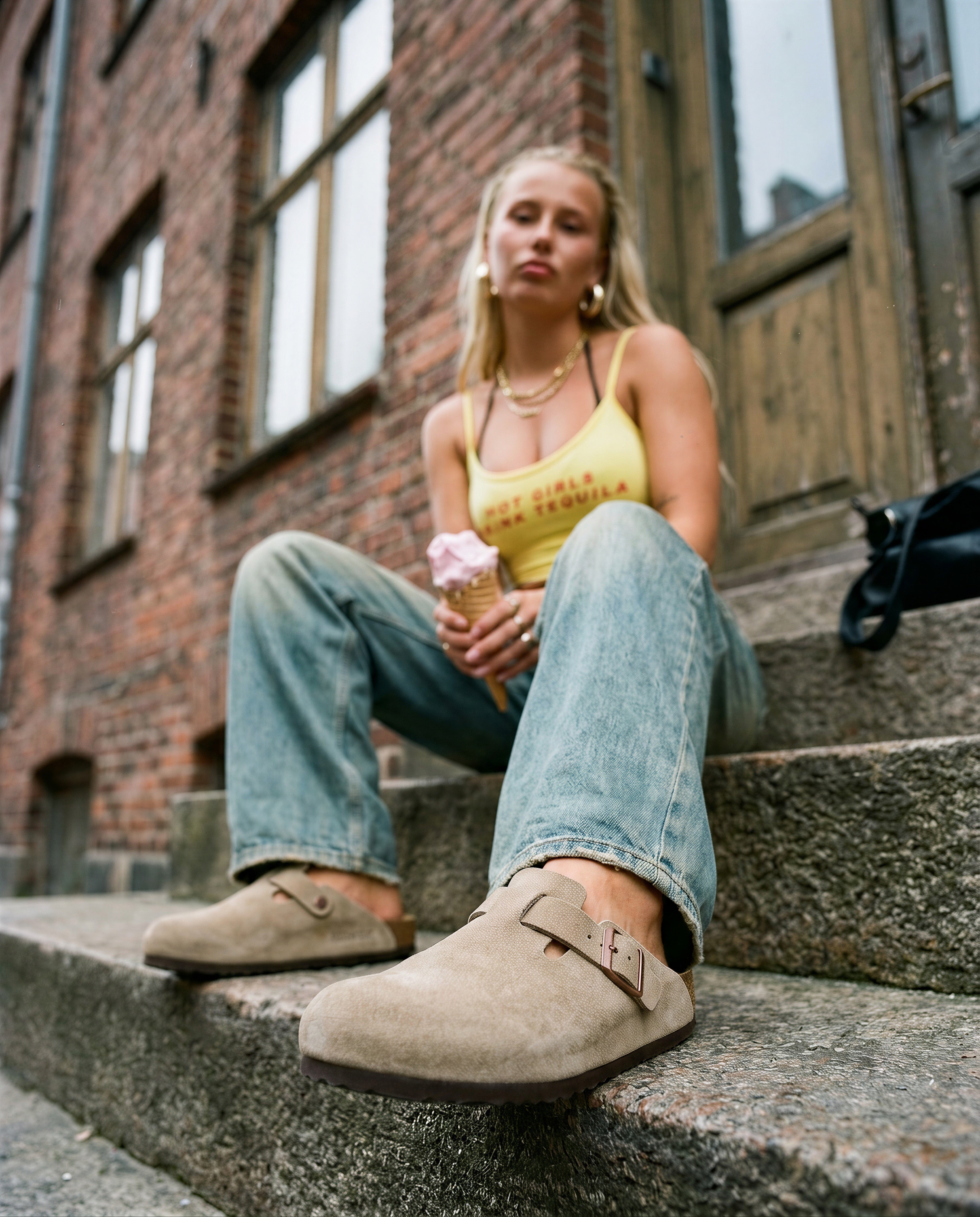 Birkenstock Boston Soft Footbed Suede Taupe