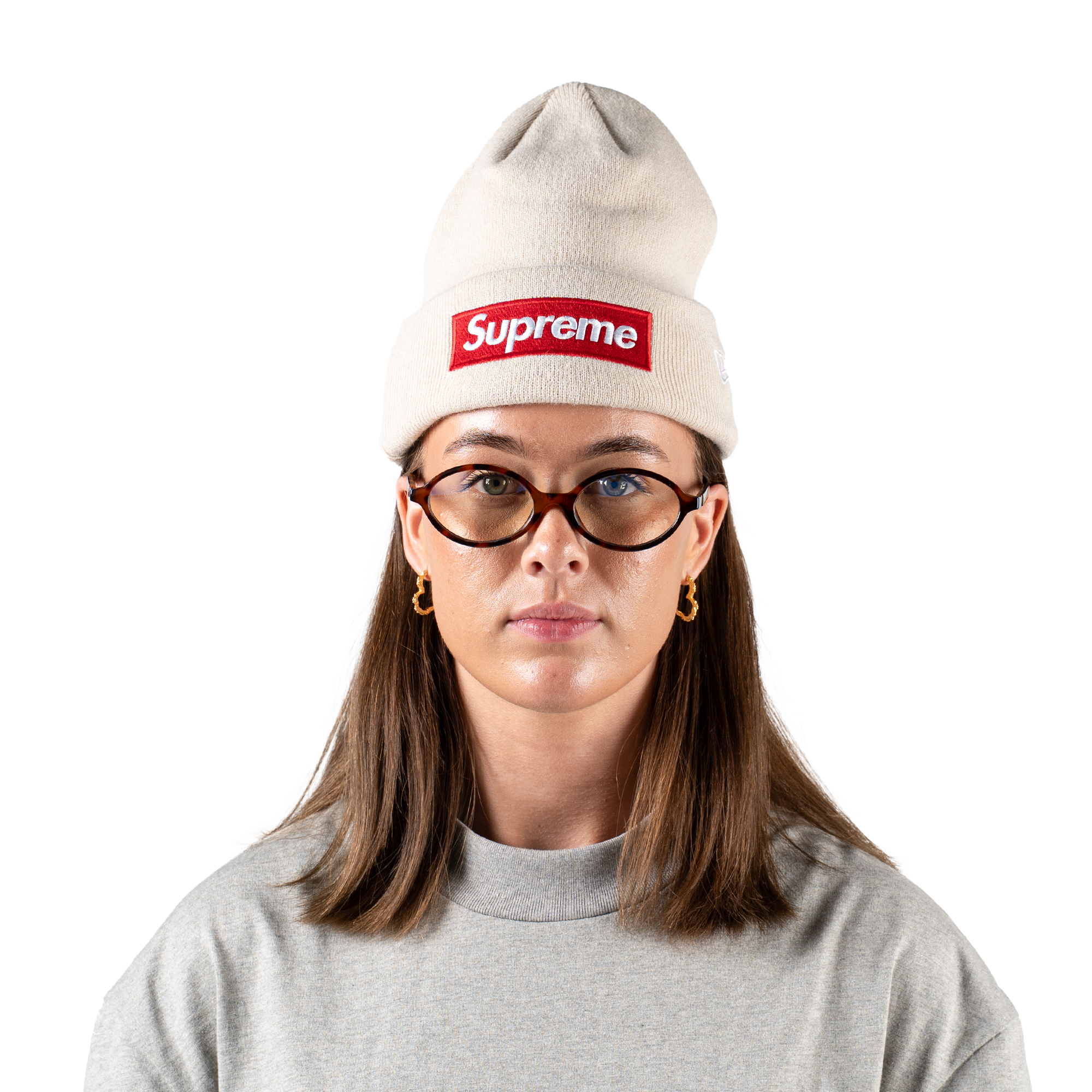 Supreme Box Logo Beanie FW24 Stone