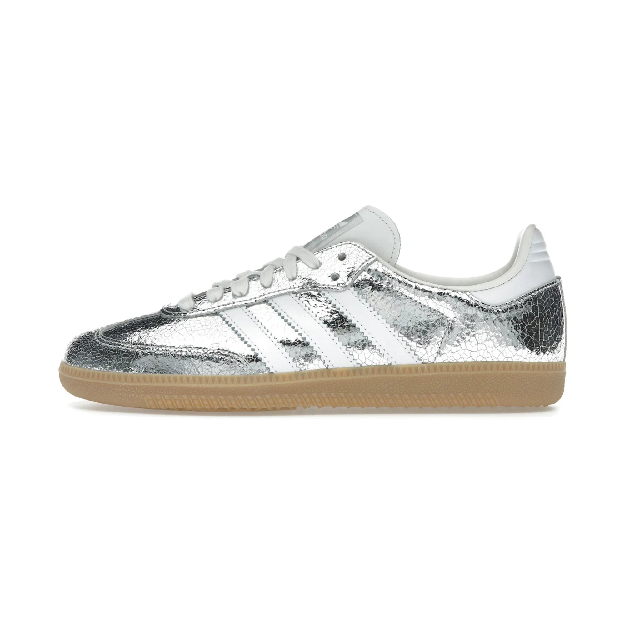 adidas Samba OG Silver Metallic Cracked Leather (Women's)