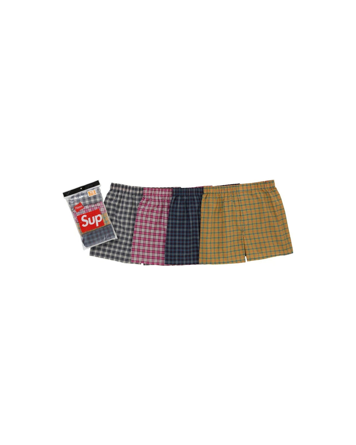 Supreme Hanes Plaid Boxers (4 Pack) Multicolor