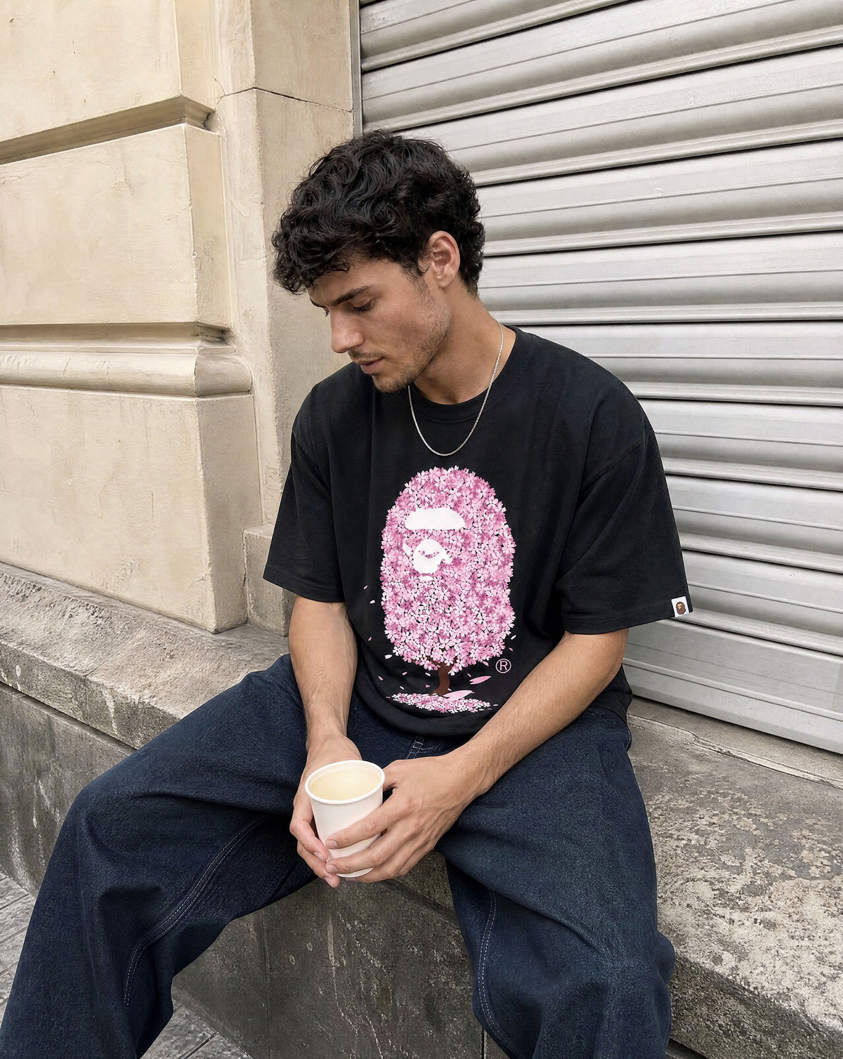 BAPE Sakura Tree Tee Black - streetstyle i København