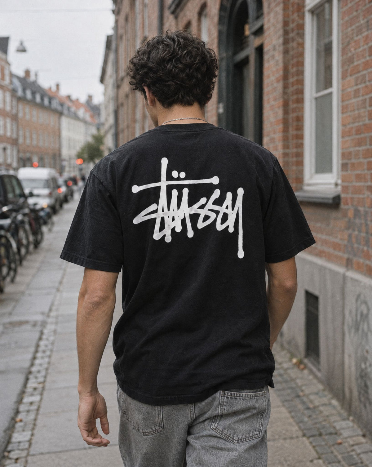 Stussy Basic Tee Black - on-foot