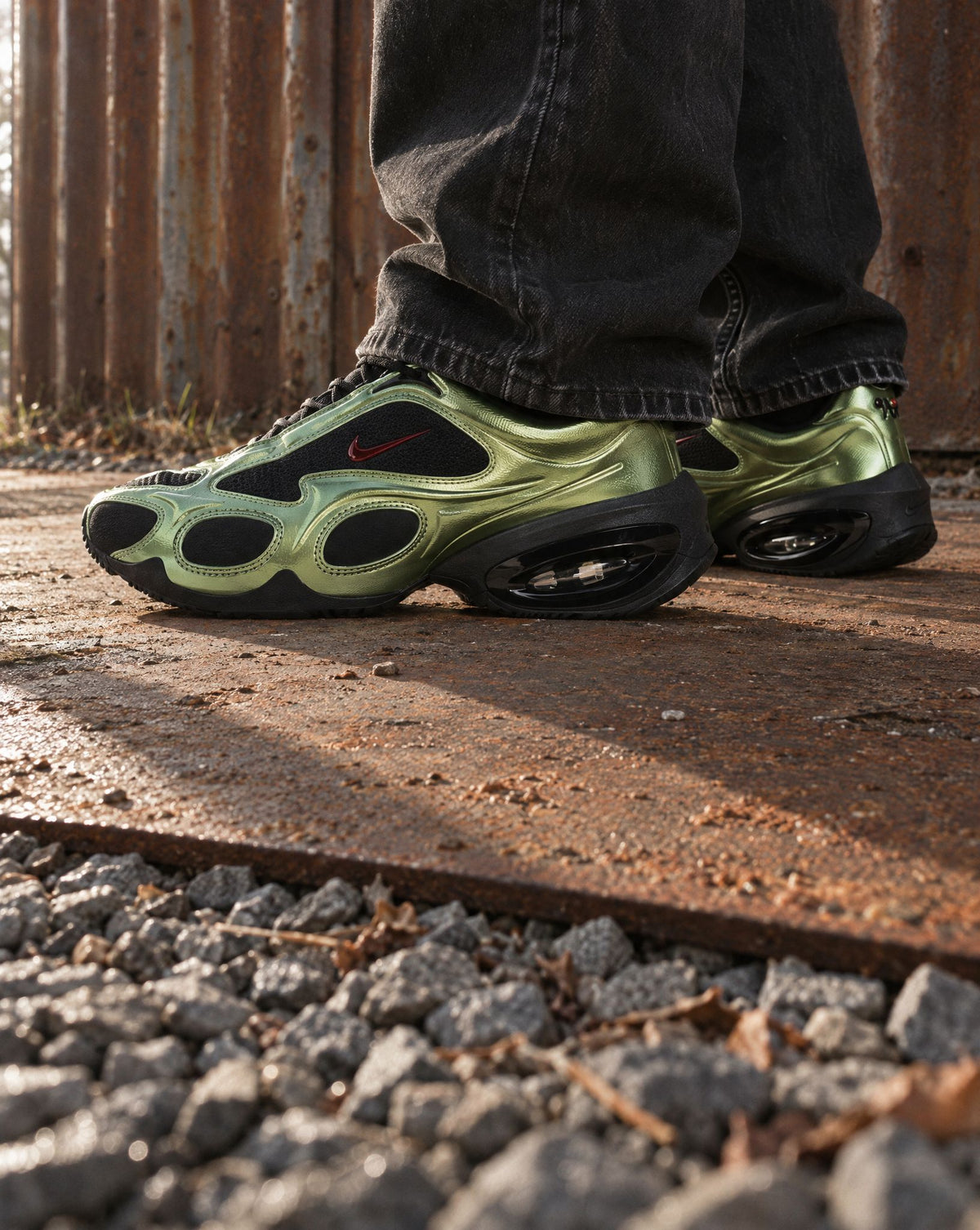 Nike Air Max Muse Metallic Oil Green (Women's) - on-foot
