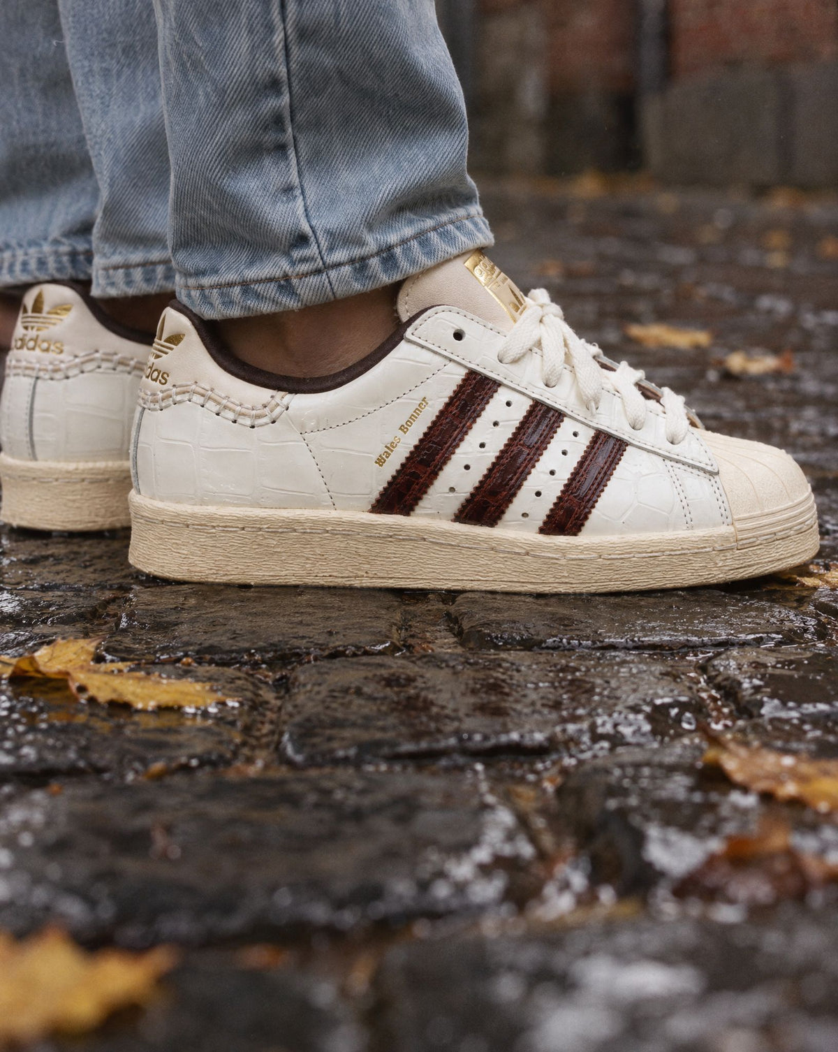 adidas Superstar Wales Bonner White Brown Croc - on-foot