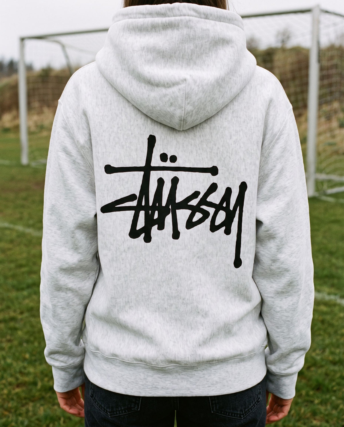 Stussy Basic Hoodie Ash Heather - detalje