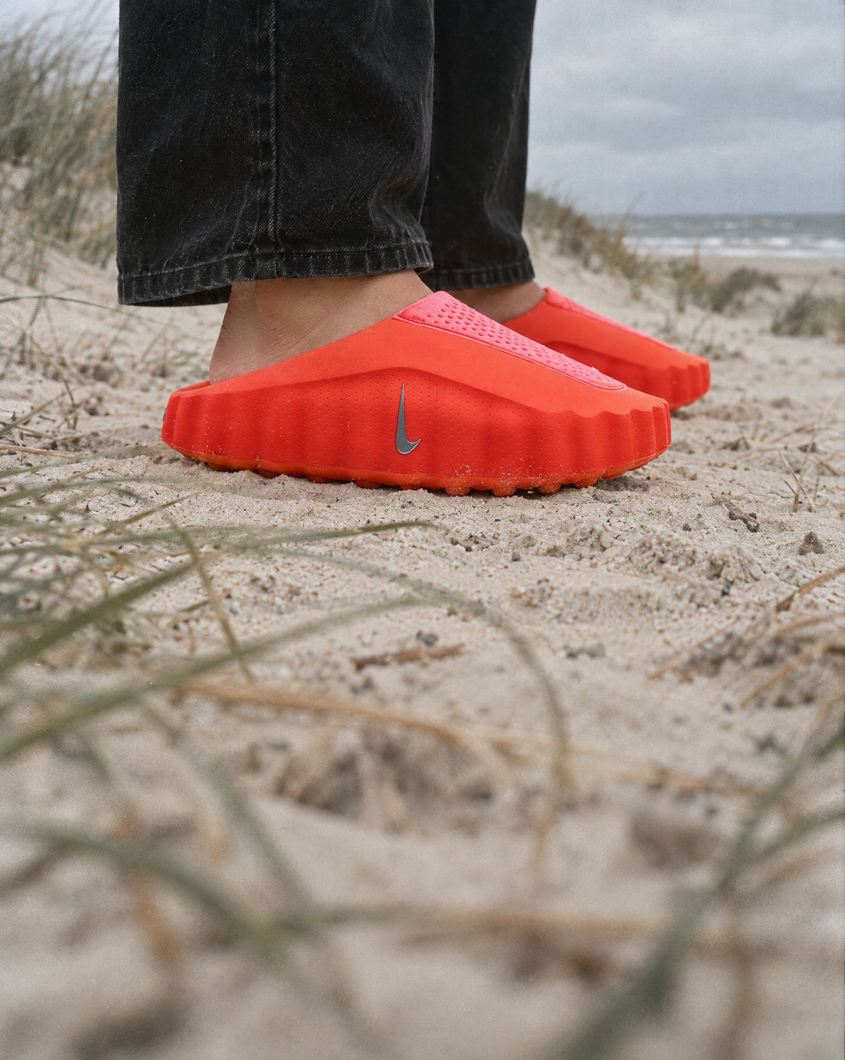 Nike Mind 001 Slide Solar Red (Women's) - on-foot