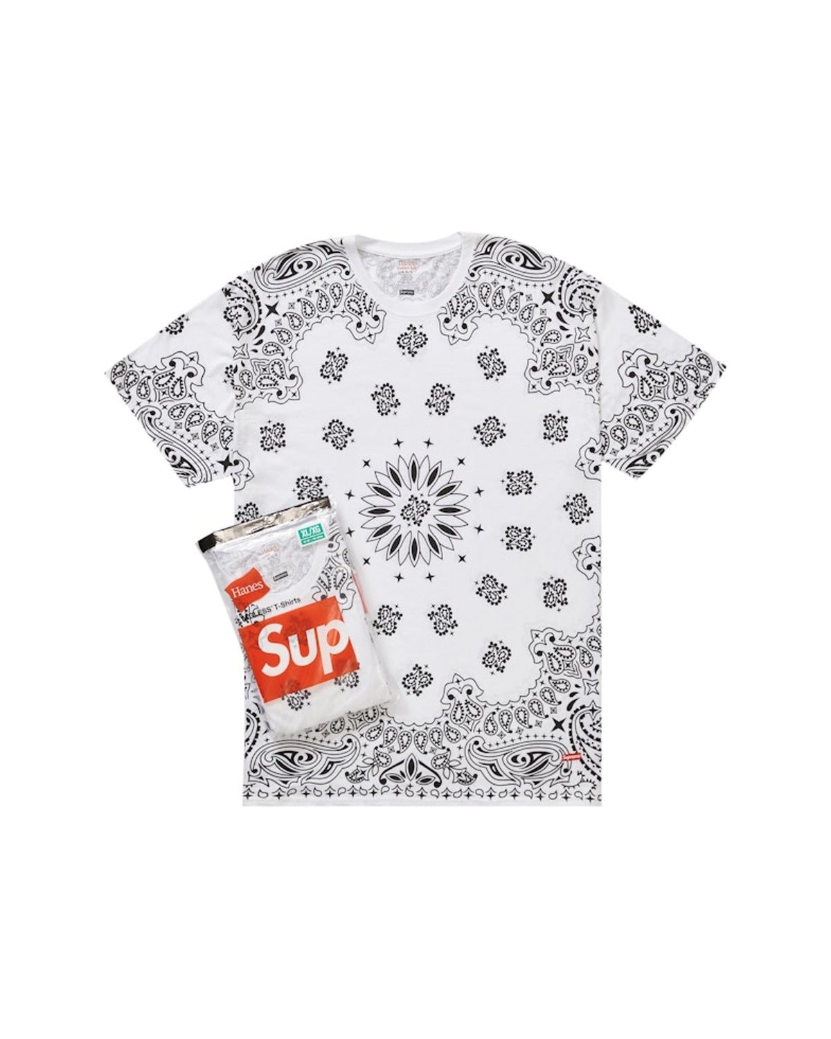 Supreme Hanes Bandana Tagless Tees (2 Pack) White