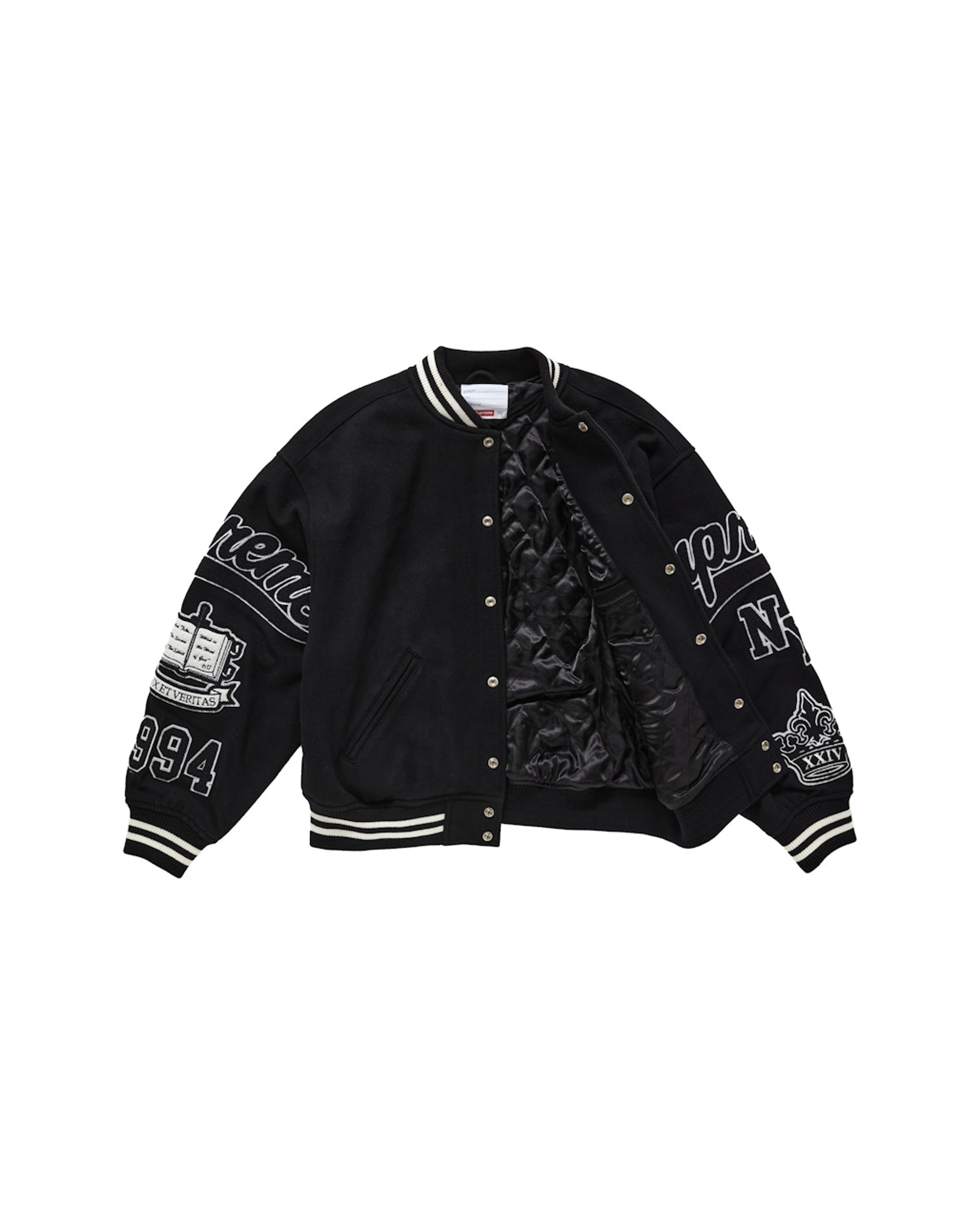 Supreme Veritas Varsity Jacket Black
