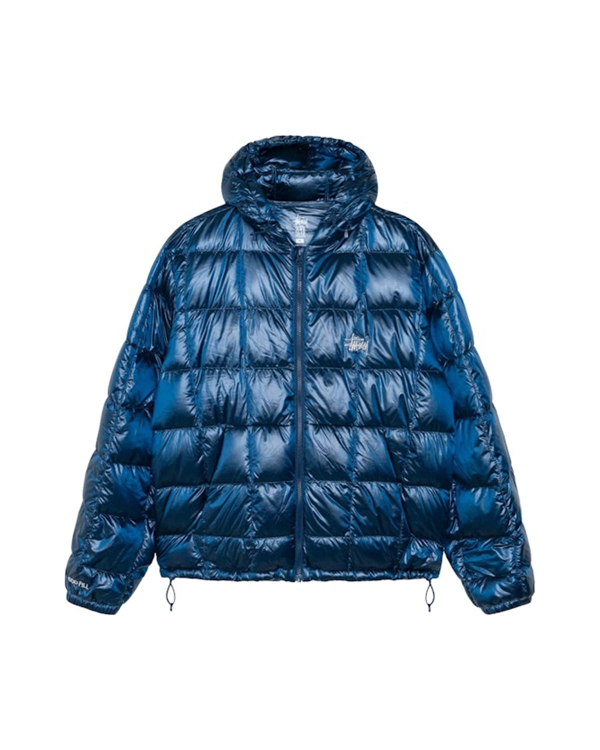 Stussy Midweight Hooded Puffer i Royal Blue