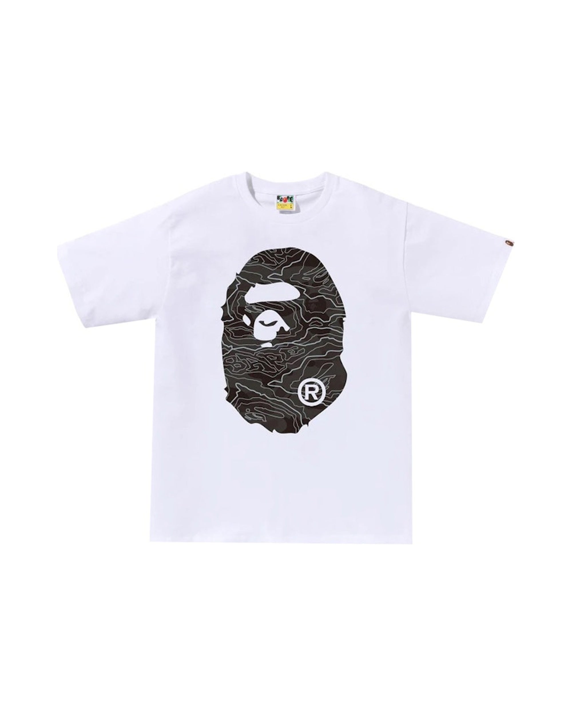 BAPE Layered Line Camo Big Ape Head Tee White/Black
