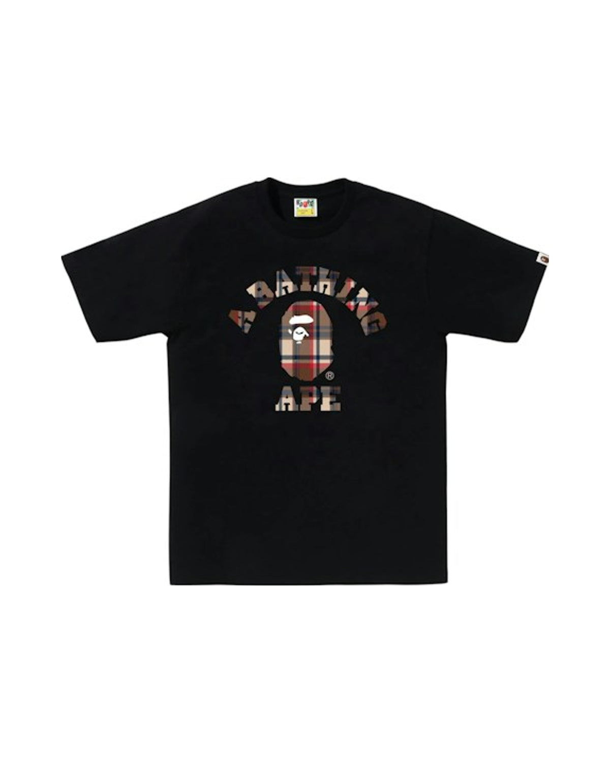 BAPE Check College Tee (FW25) Black/Red
