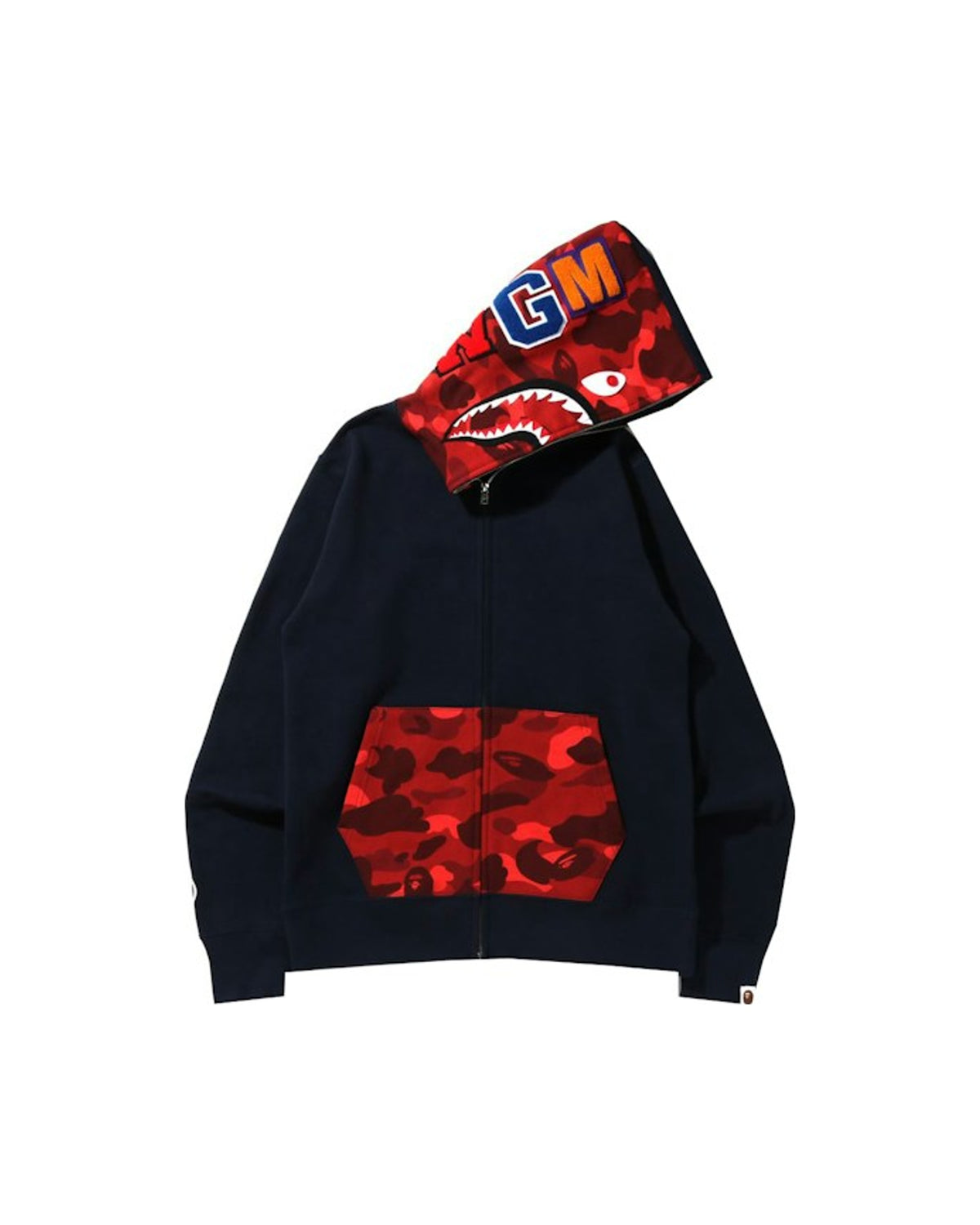 BAPE Color Camo Shark Full Zip Hoodie (SS22) Navy/Red