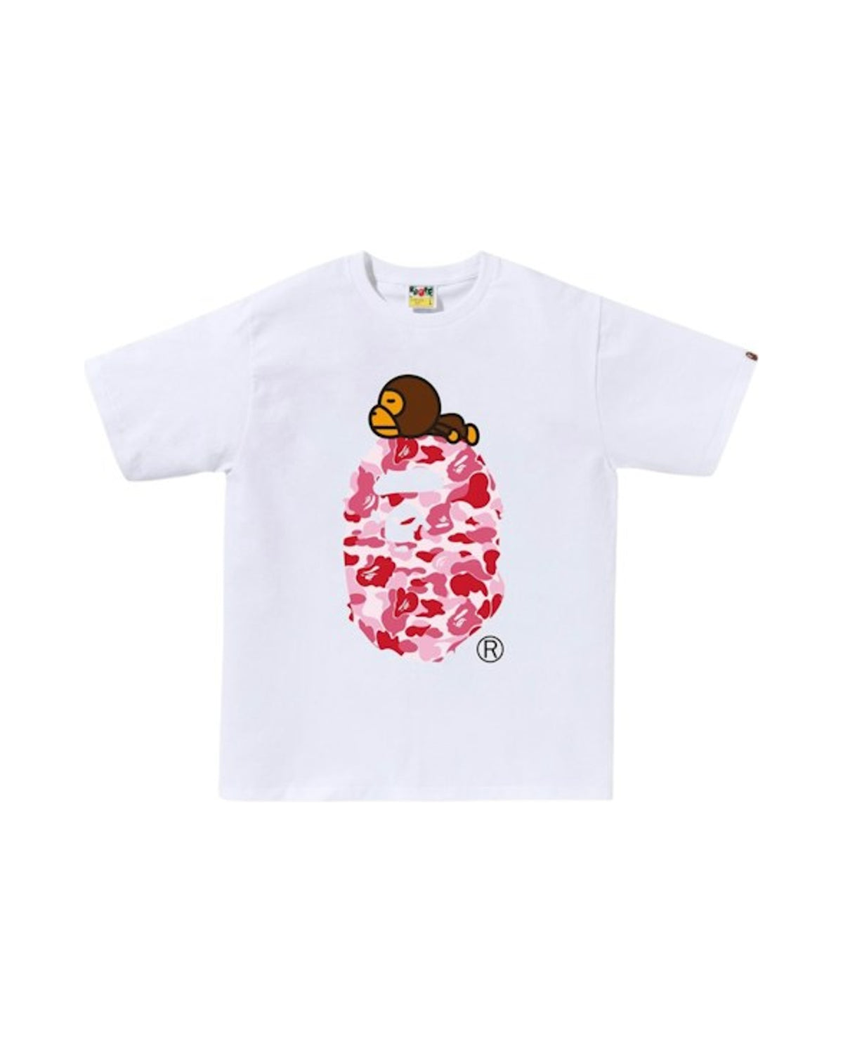 BAPE ABC Camo Milo On Big Ape Tee (FW25) White/Pink