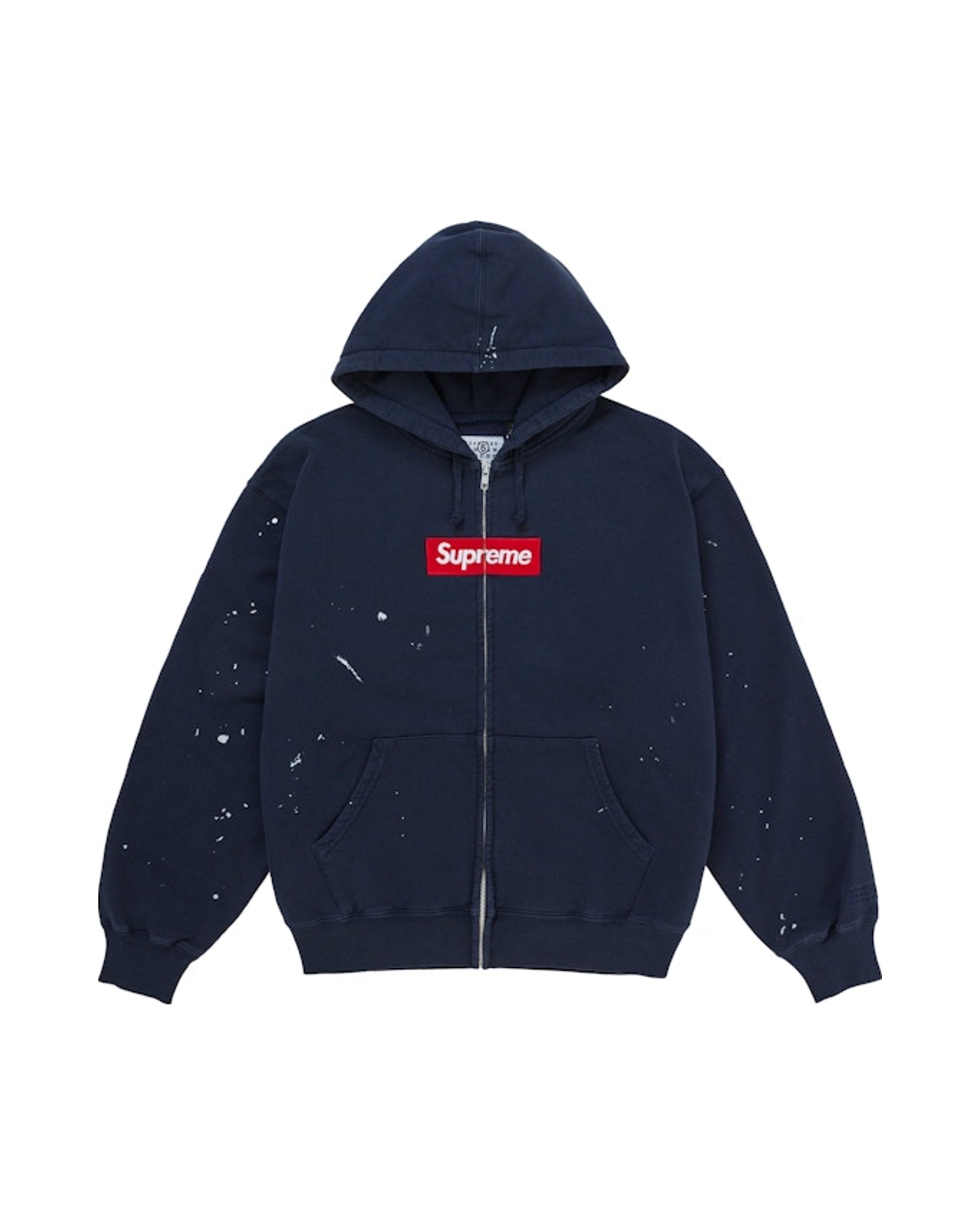 トップス Supreme MM6 Box Logo Zip Up Hooded Navy Supreme x MM6 Navy Box Logo Zip Up Hoodie