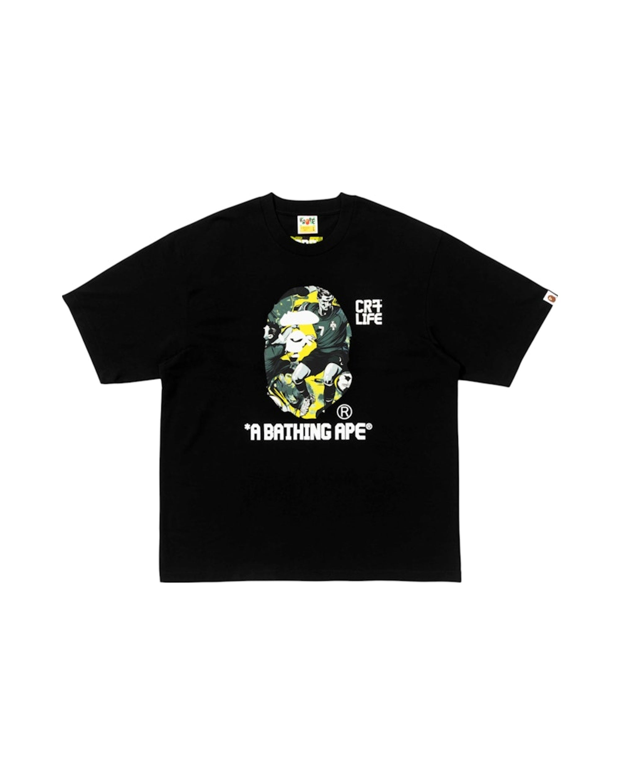 BAPE x CR7 Life Graphic A Bathing Ape Relaxed Fit Tee Black