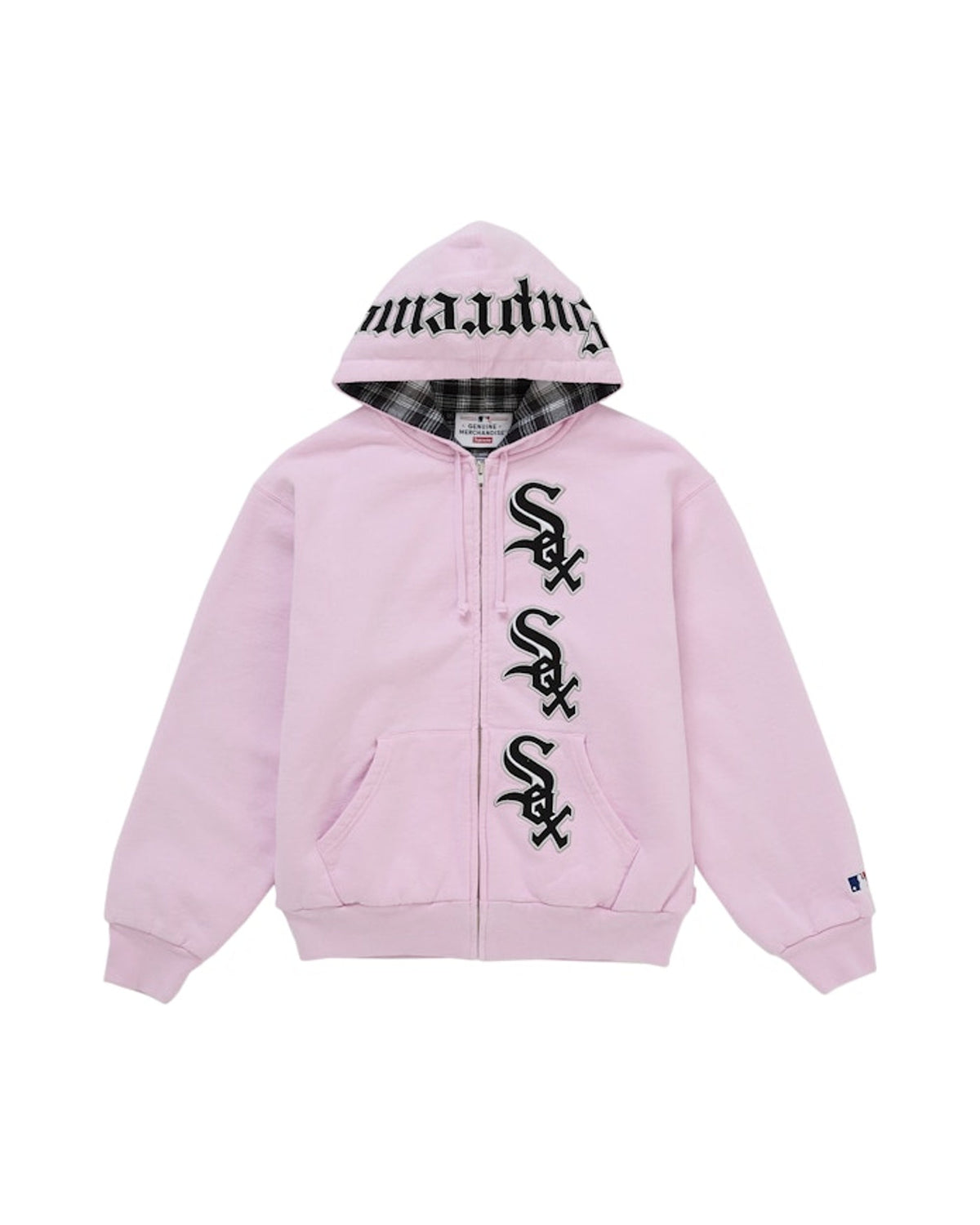 Supreme White Sox Zip Up Hooded Sweatshirt Pink