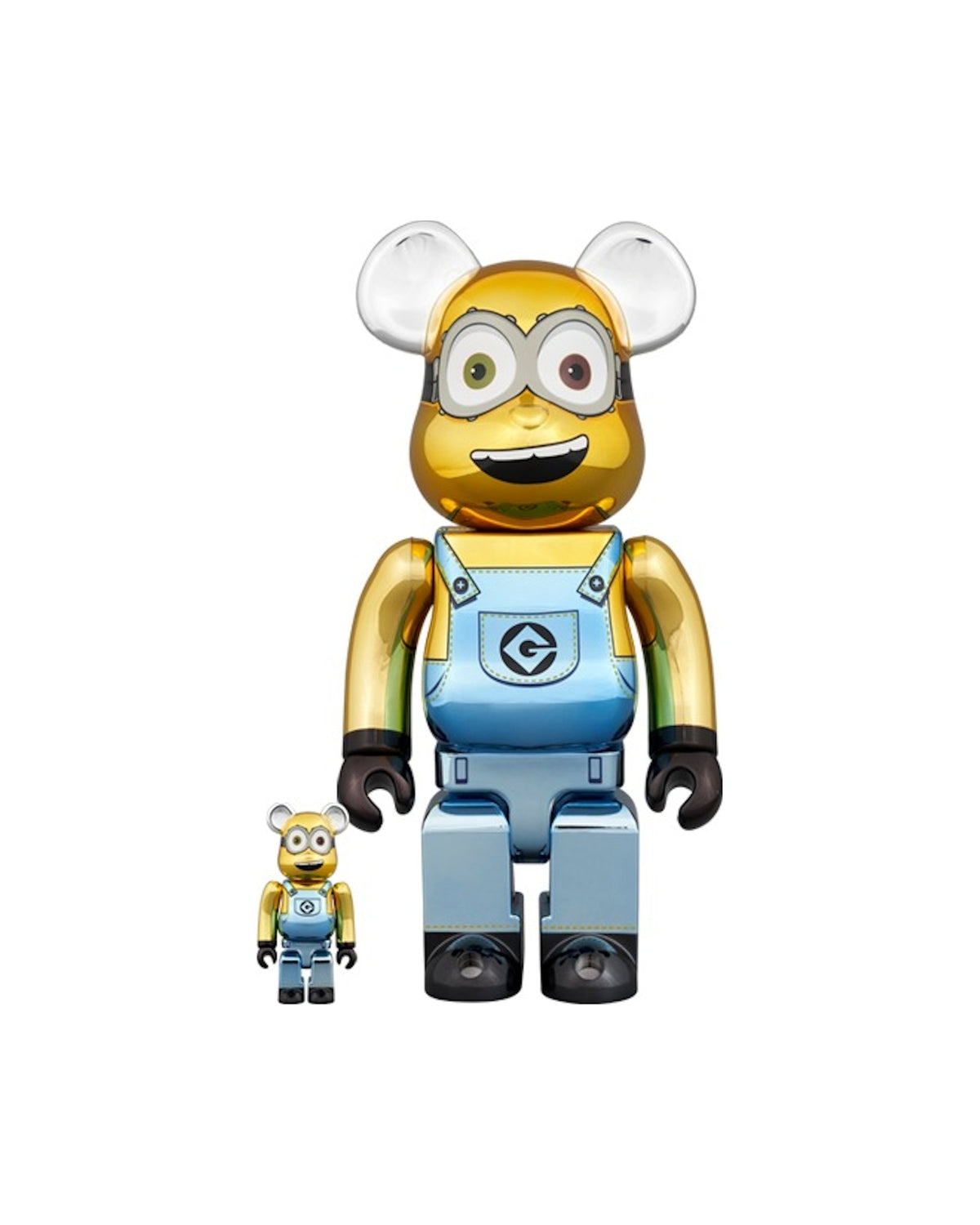 Bearbrick Minions Bob 100% & 400% Set Chrome