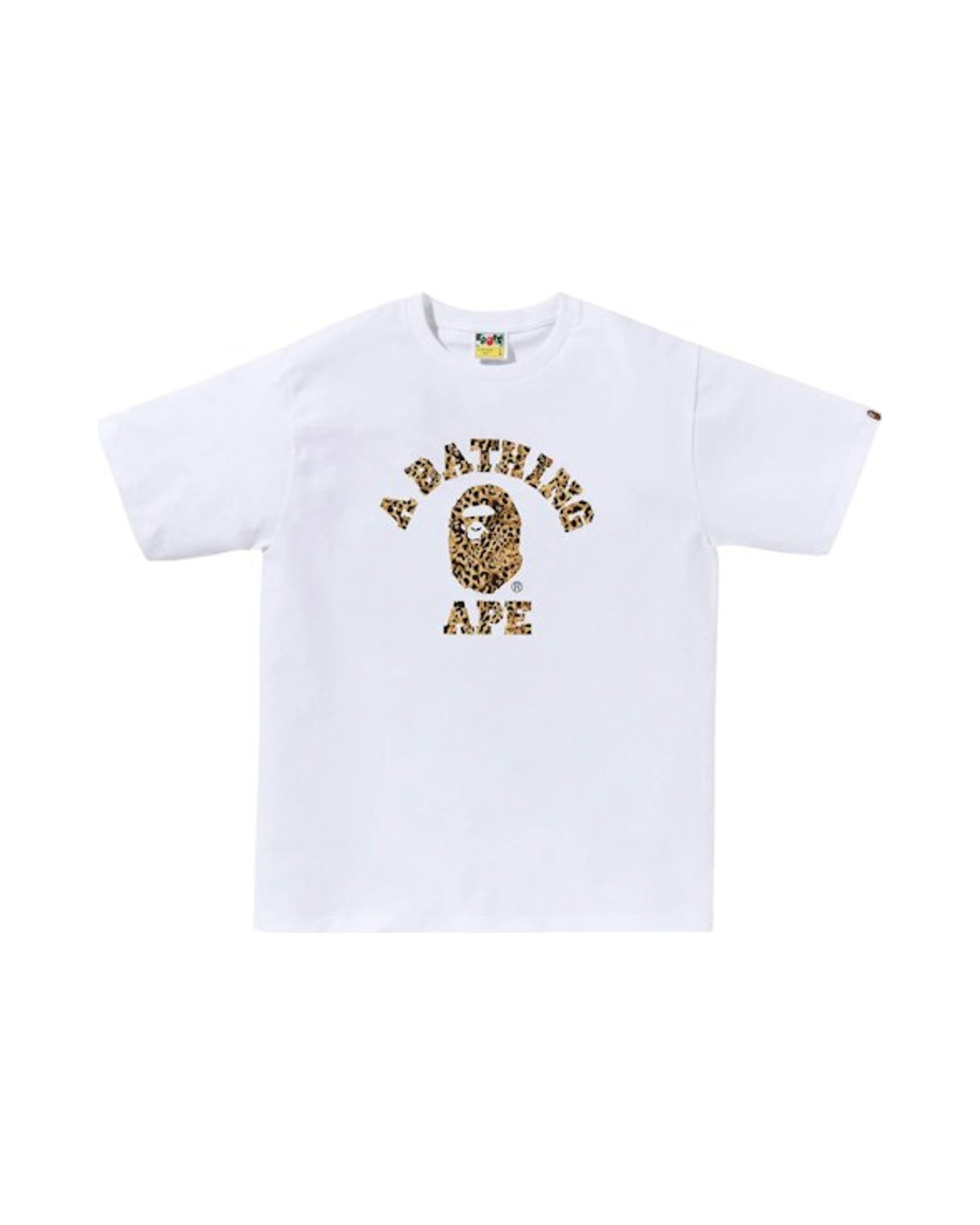 BAPE Wild Leopard Pattern College Tee White/Beige