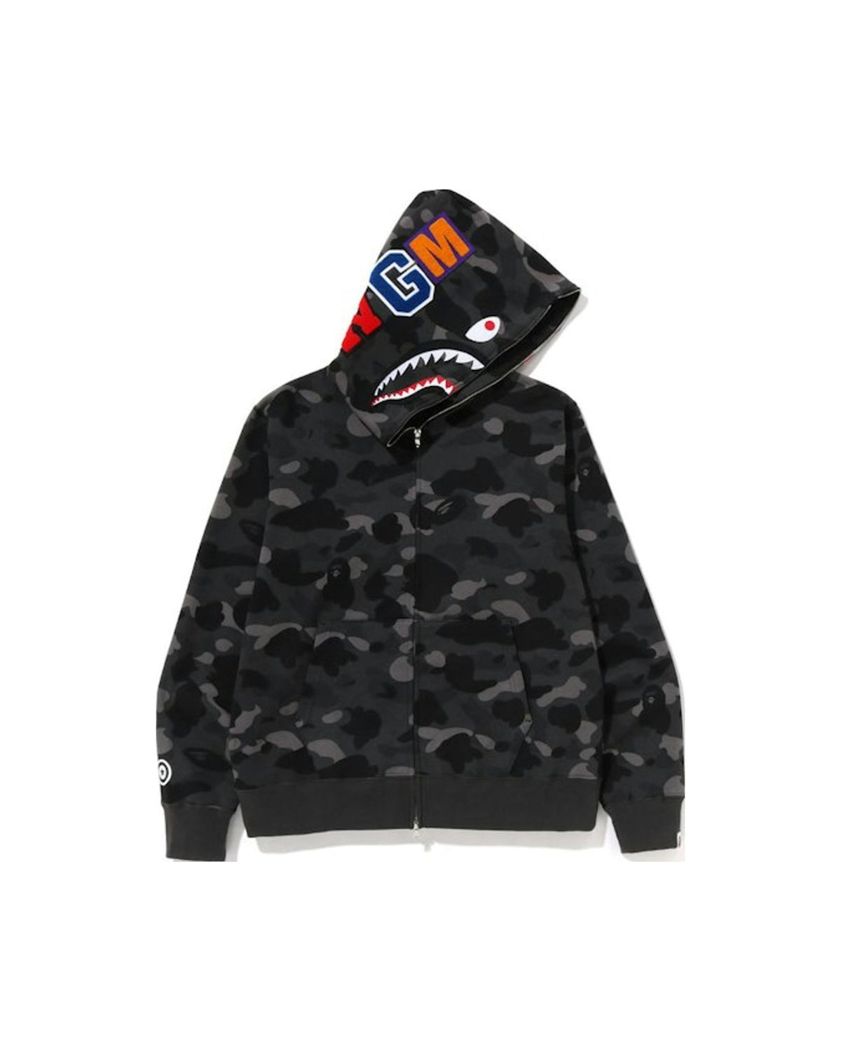 BAPE Color Camo Shark Full Zip Hoodie Black