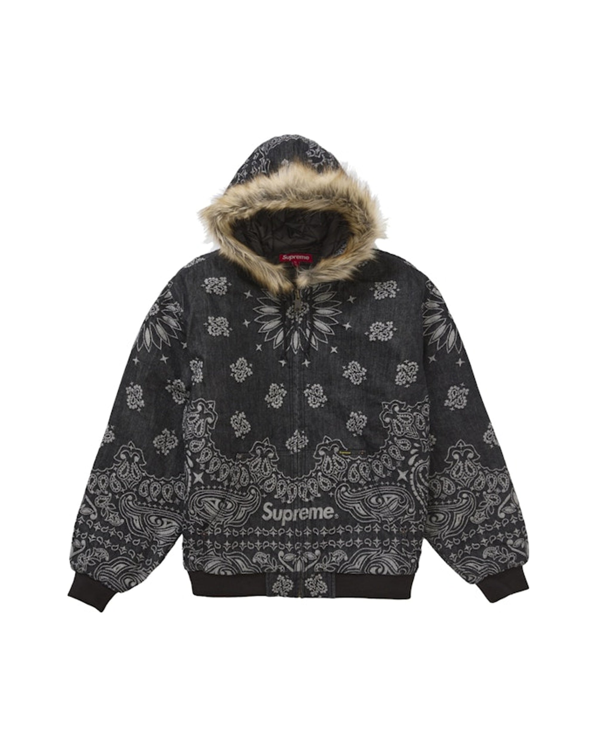 Supreme Bandana Jacquard Denim Jacket Black