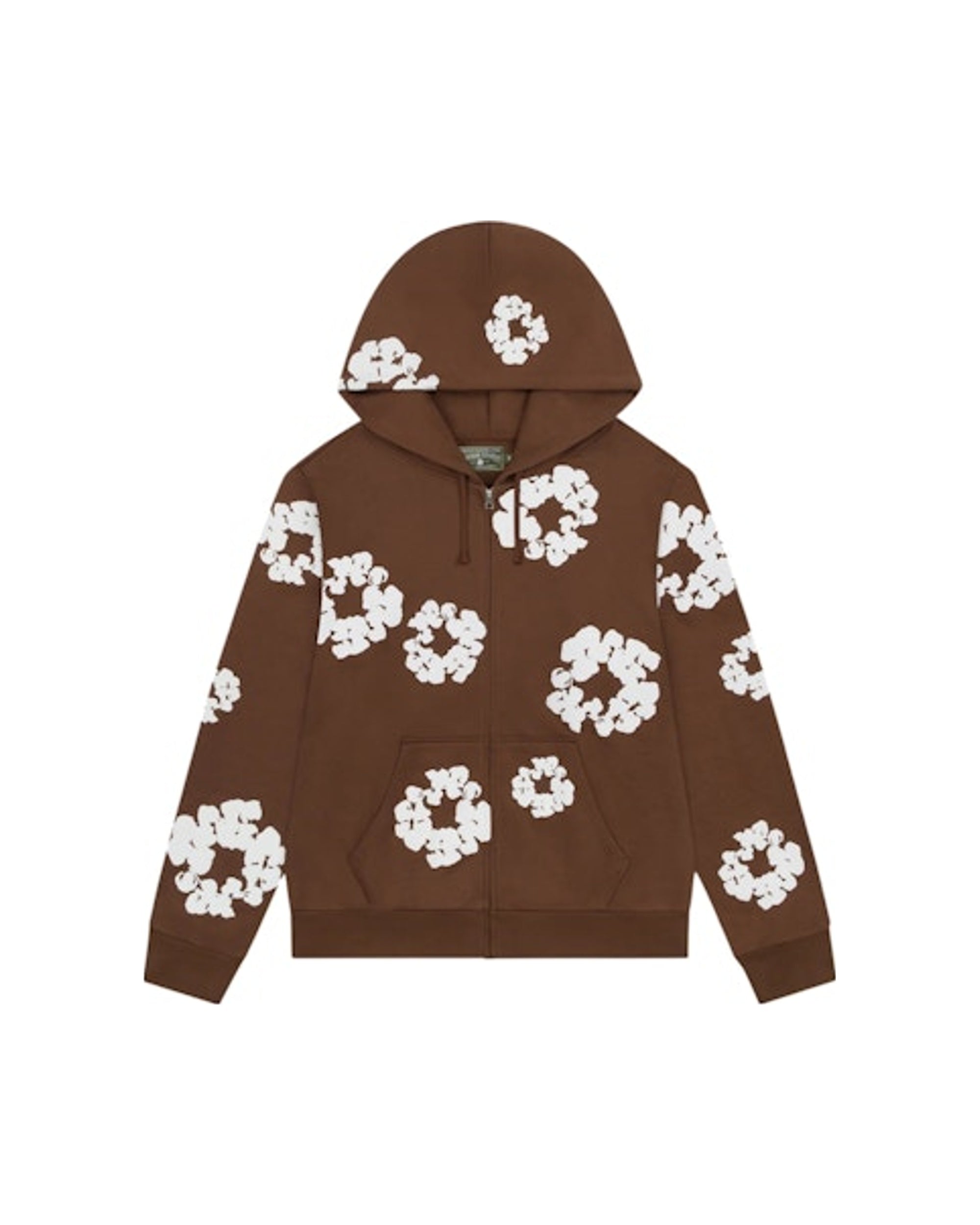 Denim Tears Cotton Wreath Zip Hoodie Brown