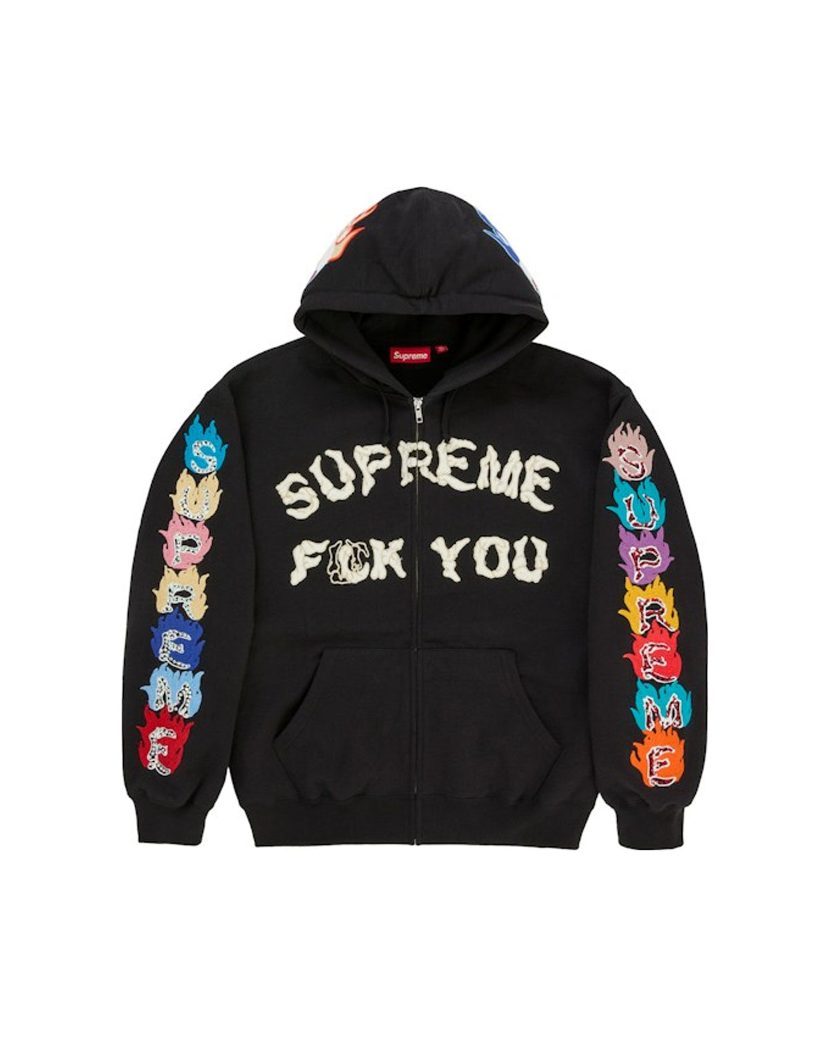 Supreme F**k You Zip Up Hooded Sweatshirt Black