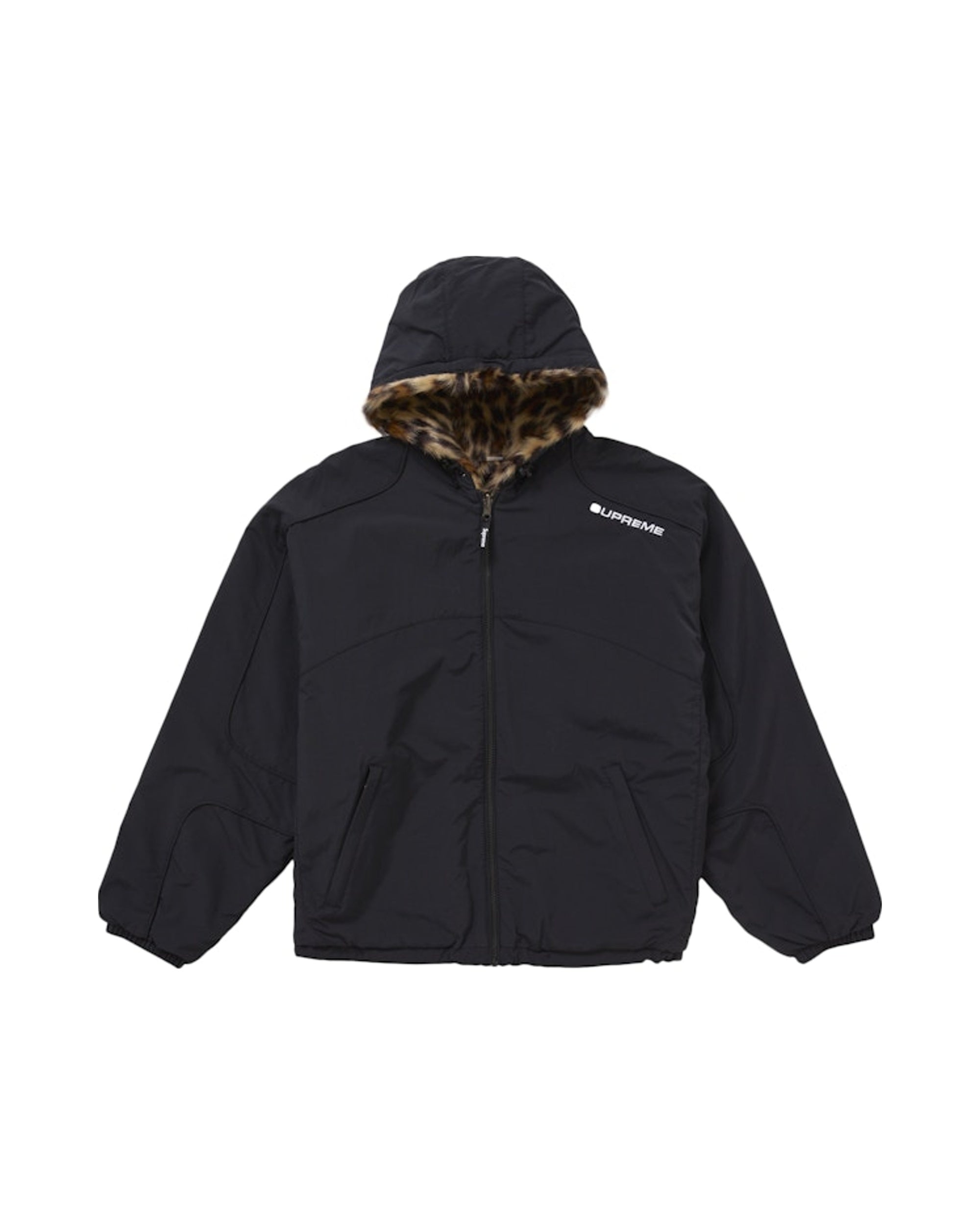 Supreme Faux Fur Reversible Hooded Track Jacket Black