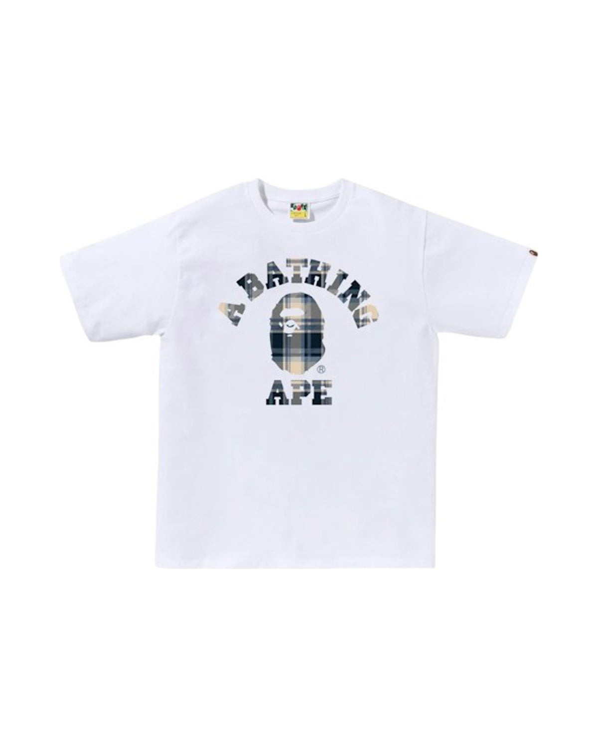 BAPE Check College Tee (FW25) White/Blue