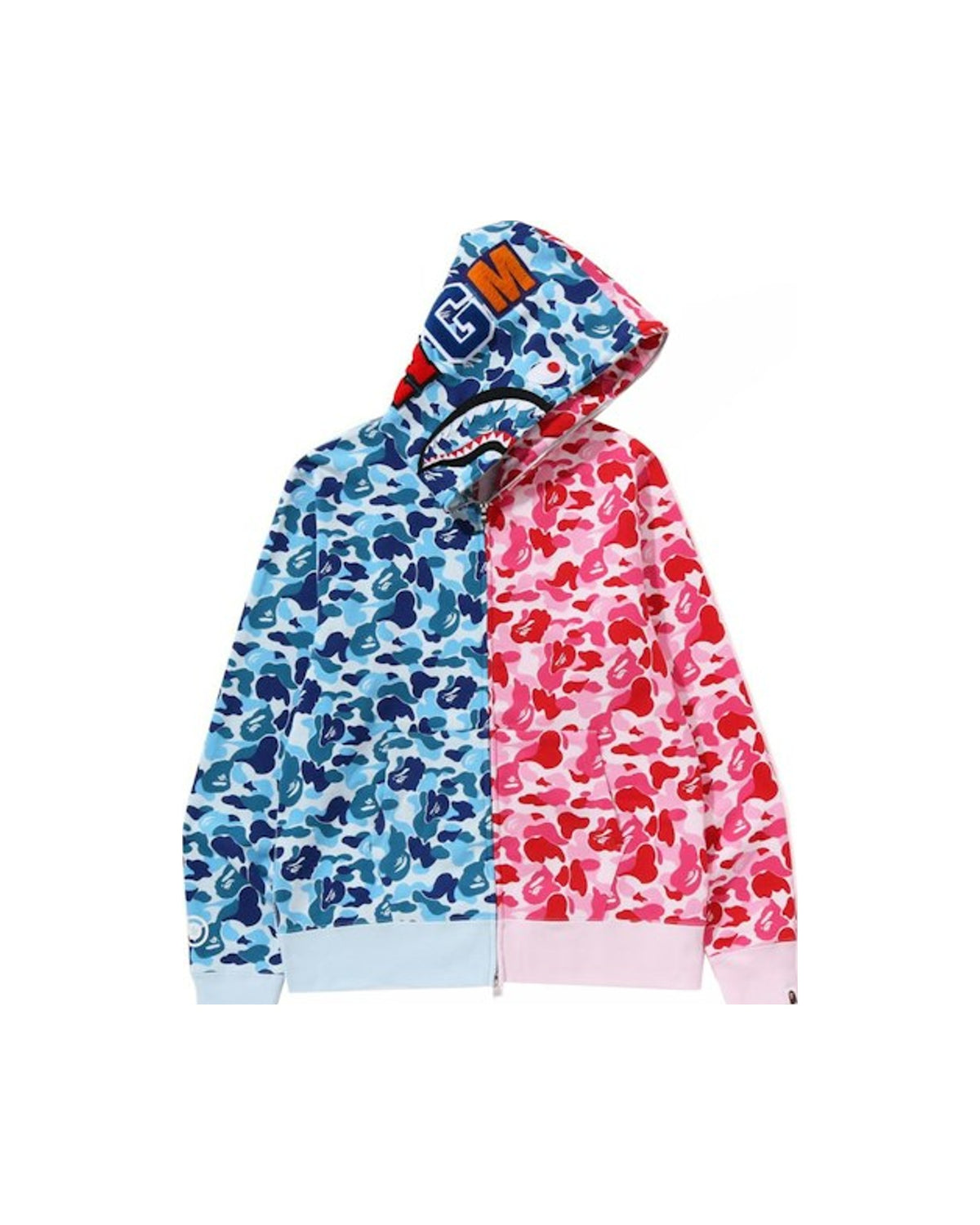 BAPE ABC Camo Crazy Shark Full Zip Hoodie Blue/Pink