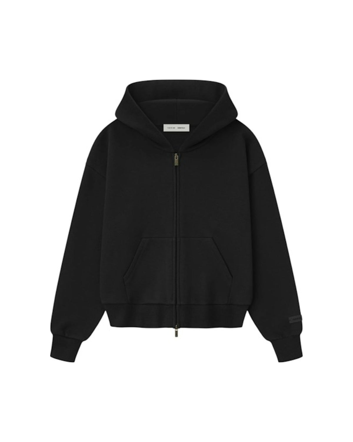 Fear of God Essentials Womens Classic Fleece Zip-Up Hoodie Jet Black