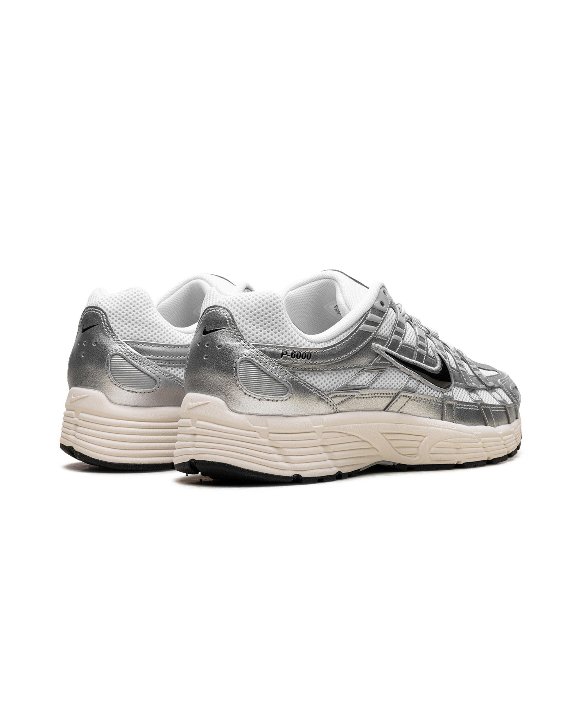 Nike P-6000 White Metallic Silver Flat Silver Black