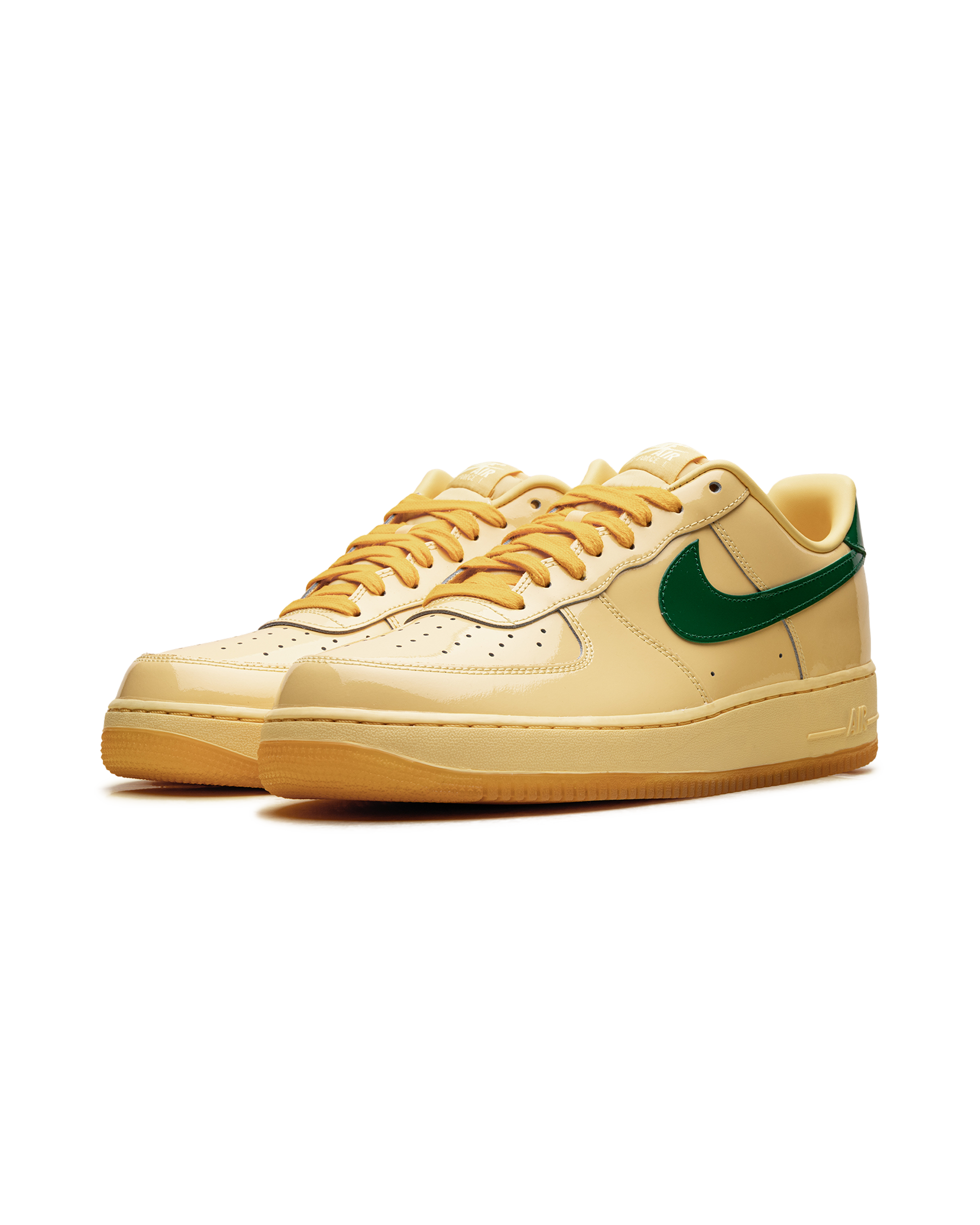 Nike Air Force 1 Low Patent Leather Topaz Gold Pine Green
