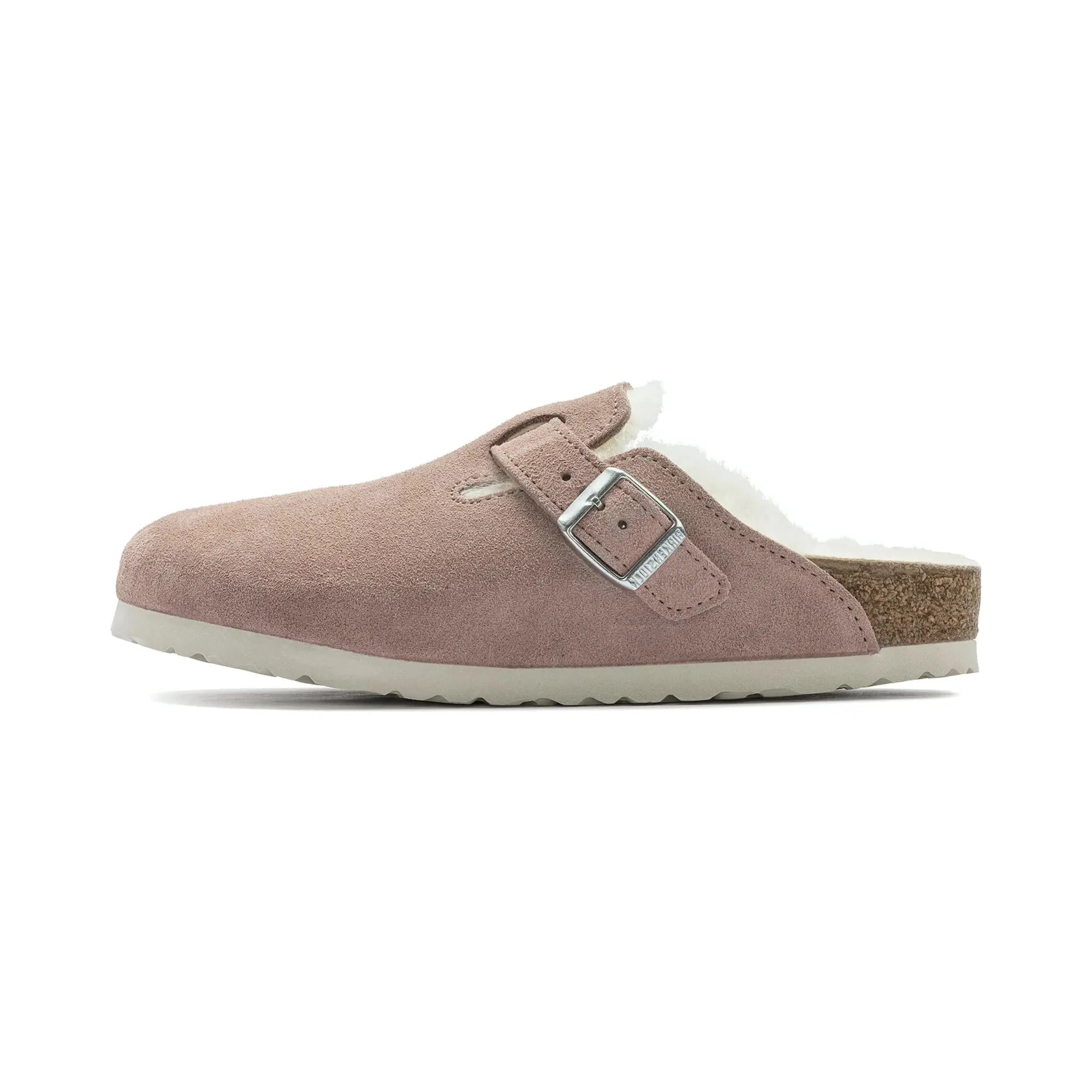 Birkenstock Boston "Shearling Suede Pink Clay" - street-bill.dk