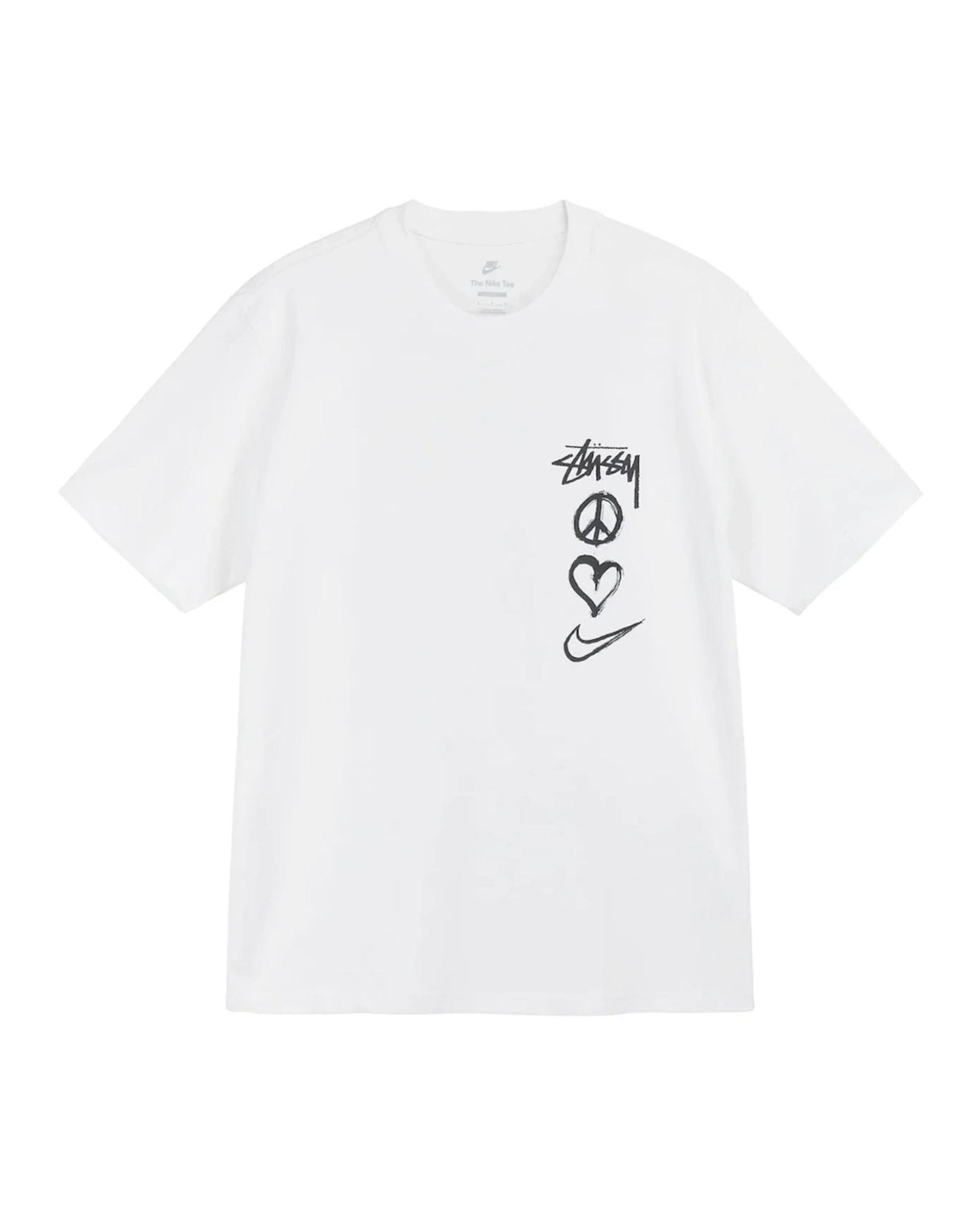 Nike X Stüssy Peace, Love, Swoosh T-shirt "White" - street-bill.dk