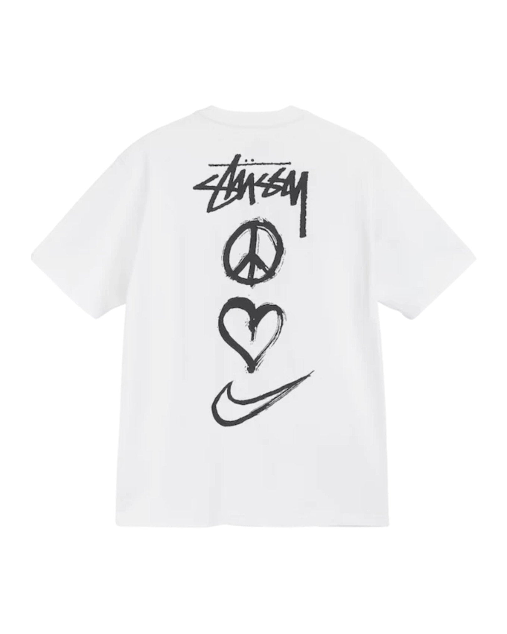 Nike X Stüssy Peace, Love, Swoosh T-shirt "White" - street-bill.dk