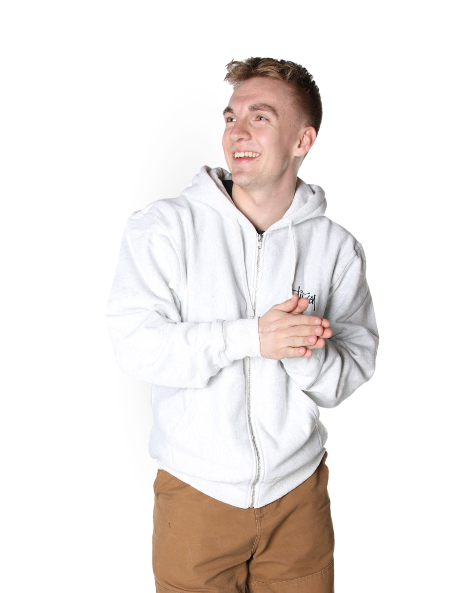 Stüssy Basic Zip Hoodie "Ash Heather"