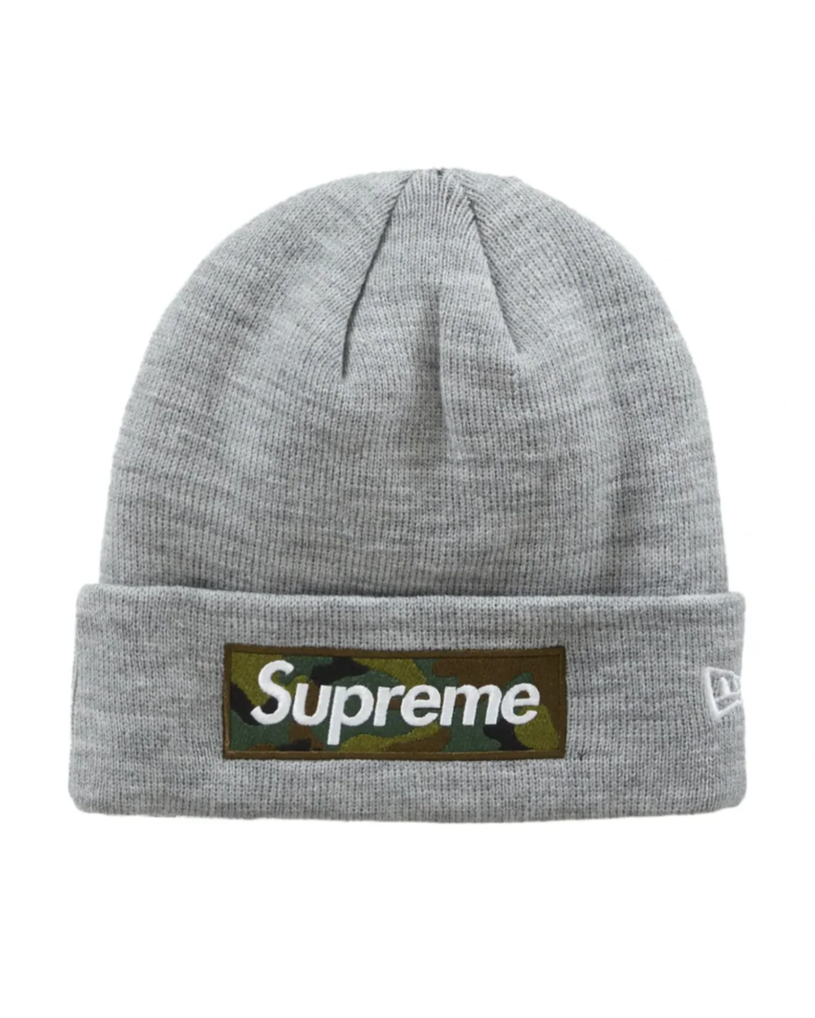 Supreme New Era Box Logo Beanie (FW23) "Heather Grey"