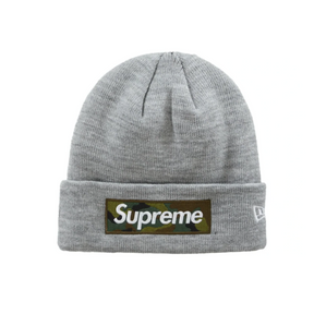 Supreme New Era Box Logo Beanie (FW23) "Heather Grey"