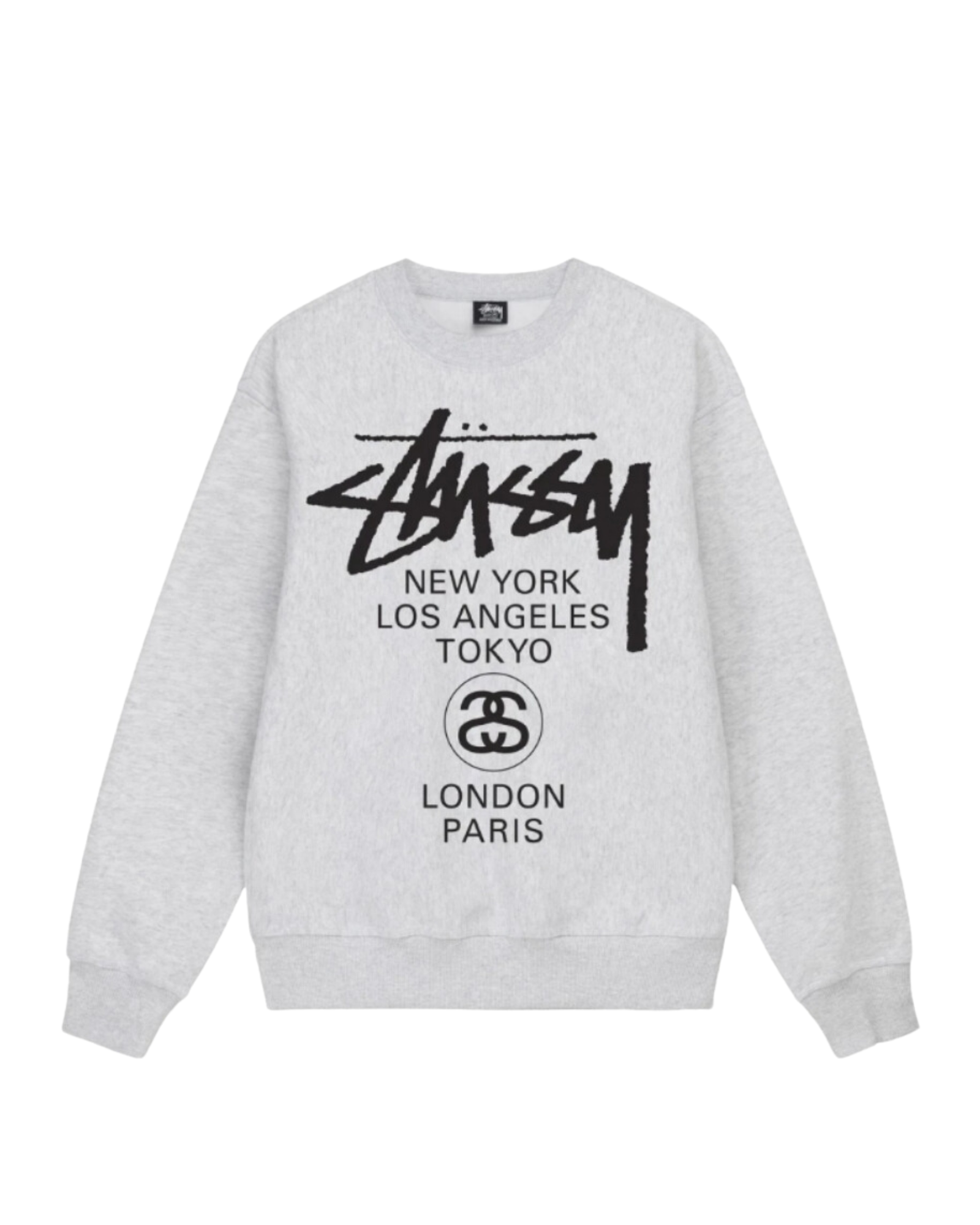 Stüssy World Tour Crewneck "Ash Heather"