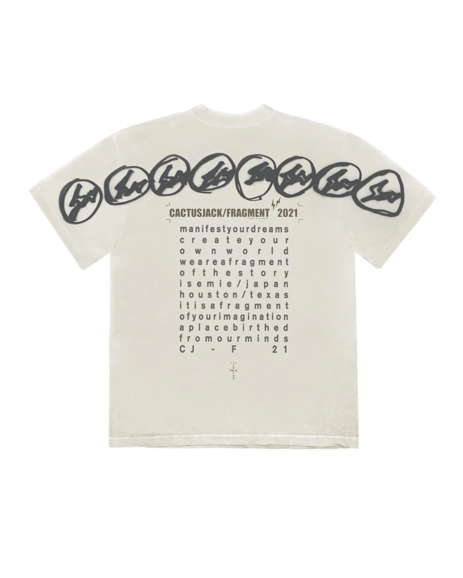 Travis Scott Cactus Jack For Fragment Manifest T-shirt "White"
