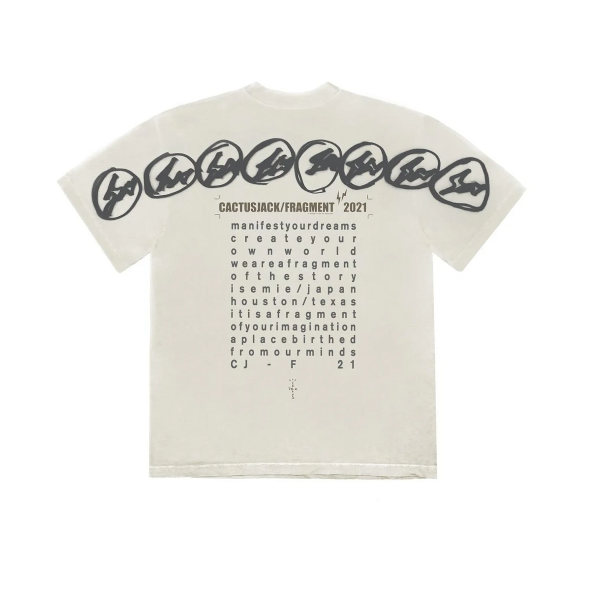 Travis Scott Cactus Jack For Fragment Manifest T-shirt "White"