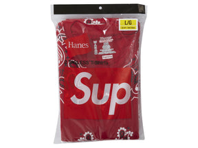 Supreme Hanes Bandana Tagless Tees (2 Pack) Red