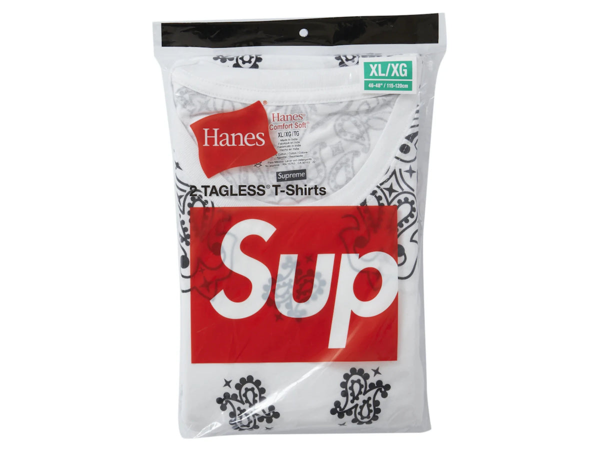 Supreme Hanes Bandana Tagless Tees (2 Pack) White
