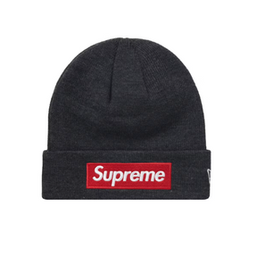 Supreme box logo beanie charcoal