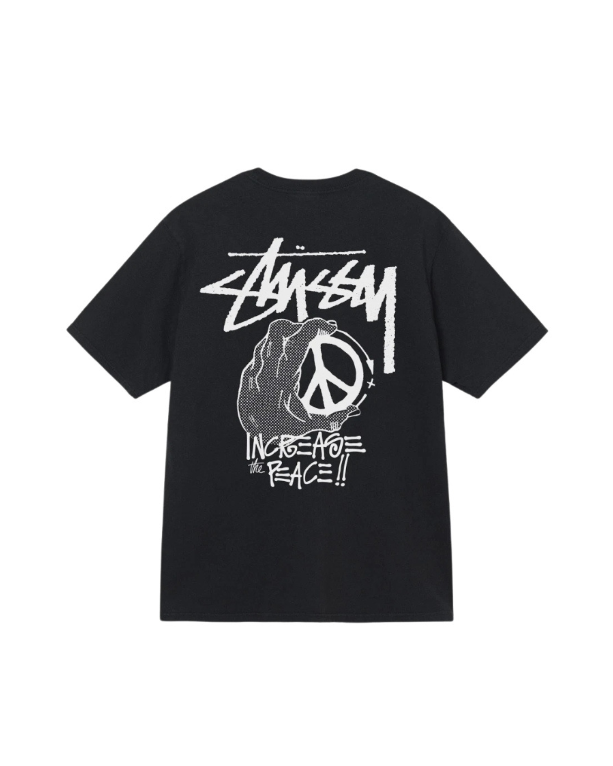 ★【STUSSY】★Stussy Peace Hand Pigment dyed T-Shir.t★ Stüssy Peace Hand T-shirt Black | STREET BILL