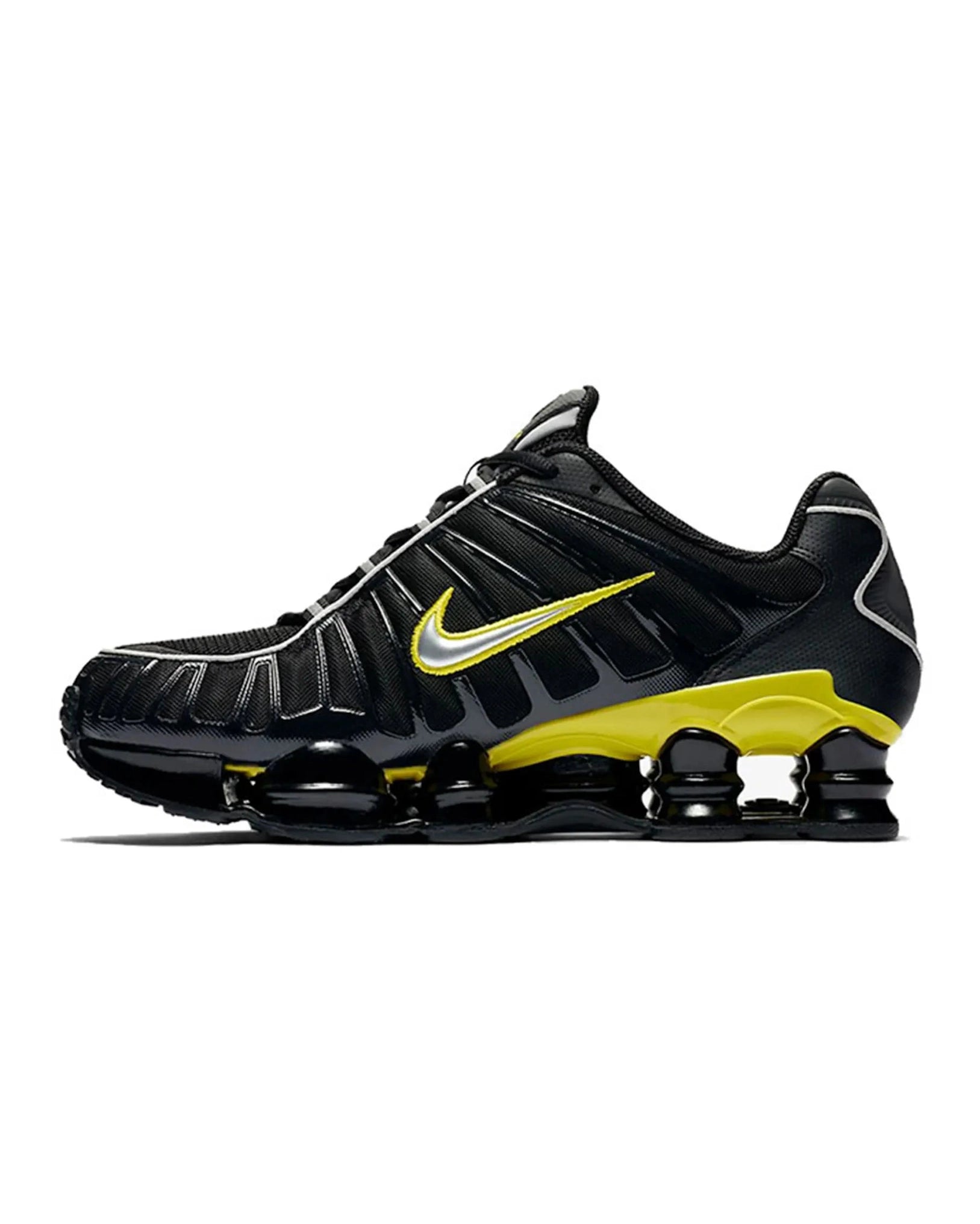 Nike Shox TL Black Dynamic Yellow Metallic Silver