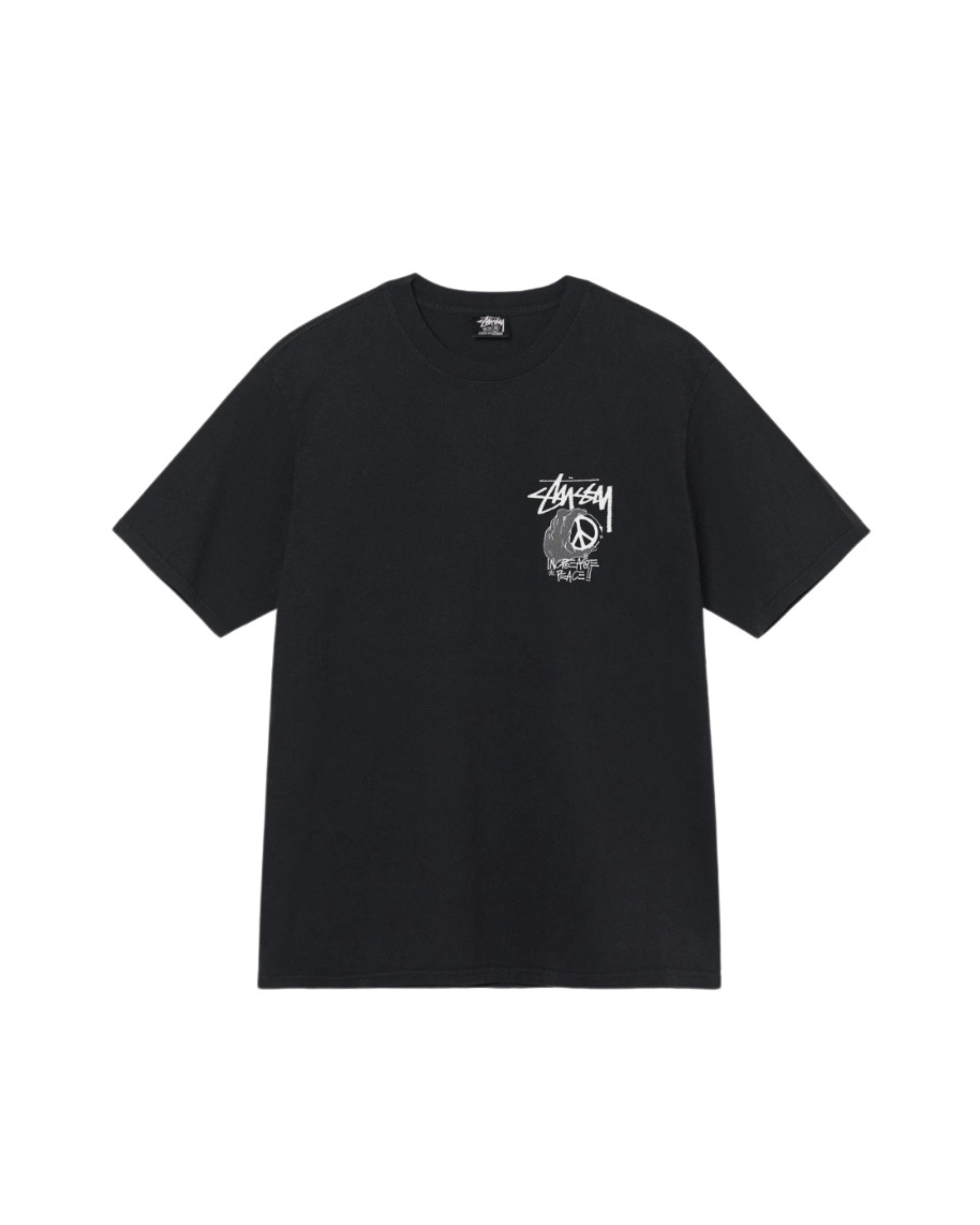 Stüssy Peace Hand Pigment Dyed T-shirt Black