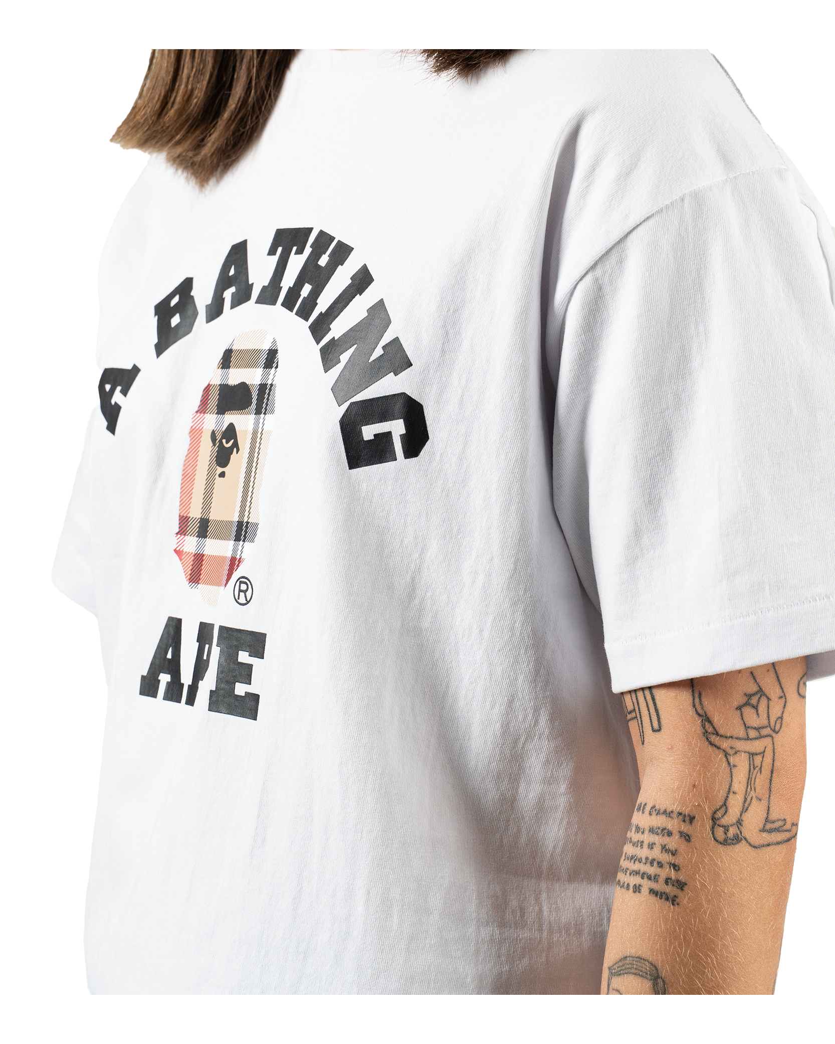 Bape Big Head Plaid T-shirt "White"