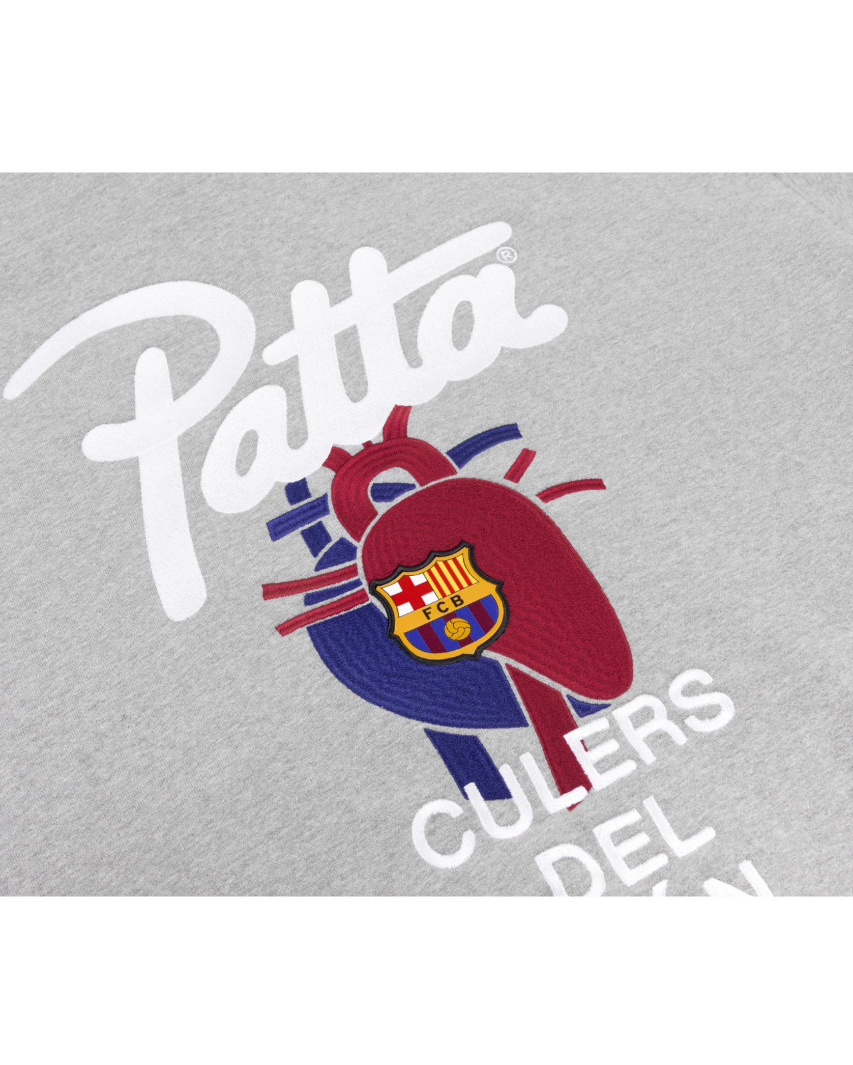 FCB X Patta Hoodie grey back logo