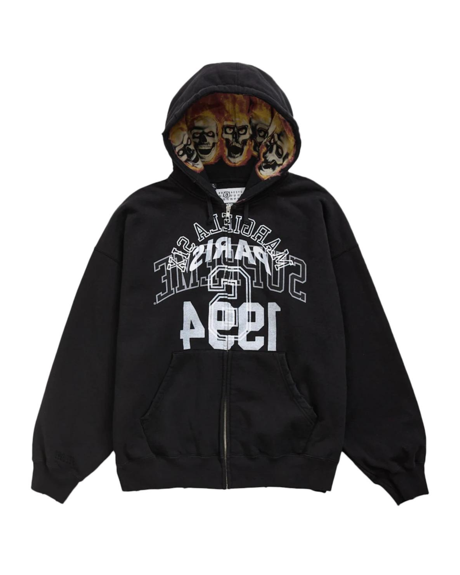 Supreme x mm6 zip hoodie black